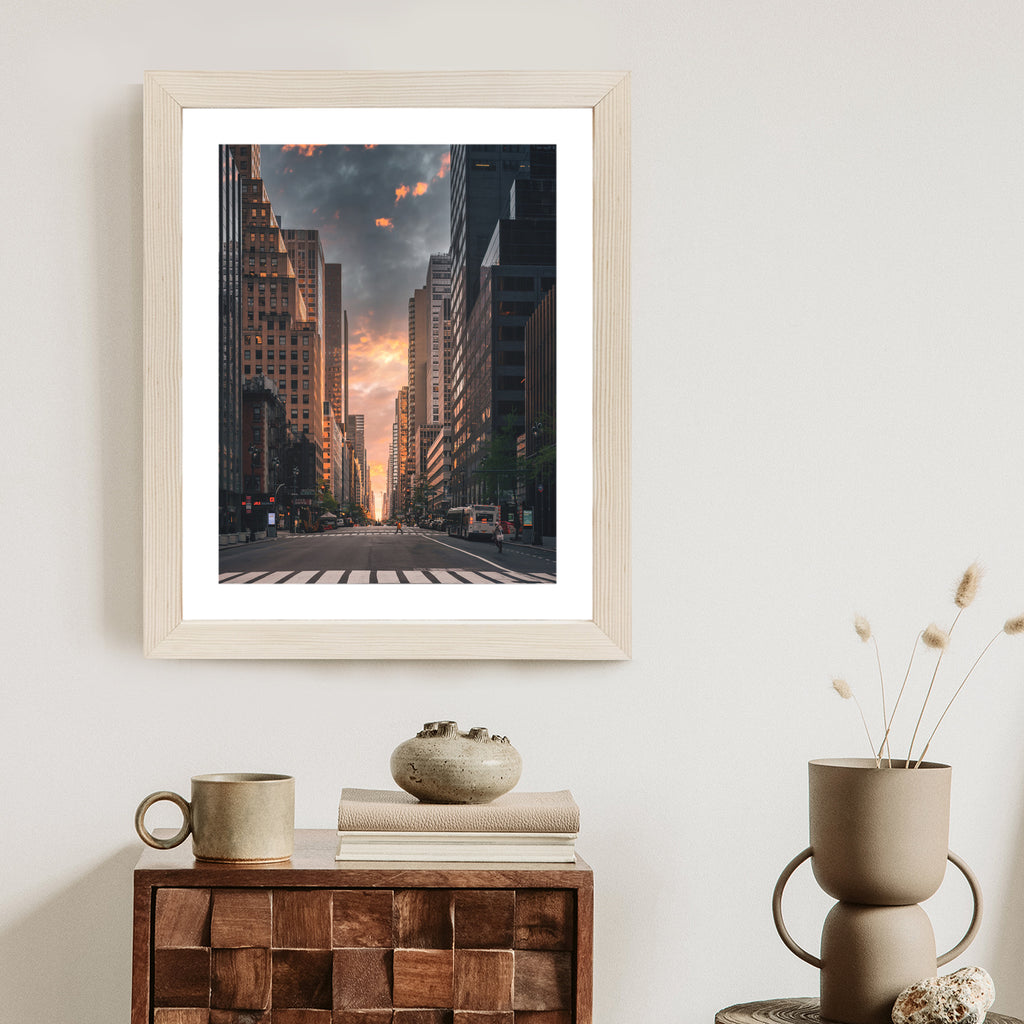 Plakat Nowojorska Ulica O Wschodzie Słońca Rama Aluminiowa Kolor Czarny