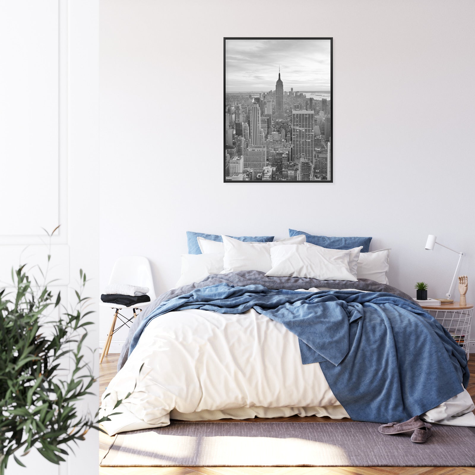 Plakat Empire State Building Czarno Biały Krajobraz Rama Aluminiowa Kolor Czarny
