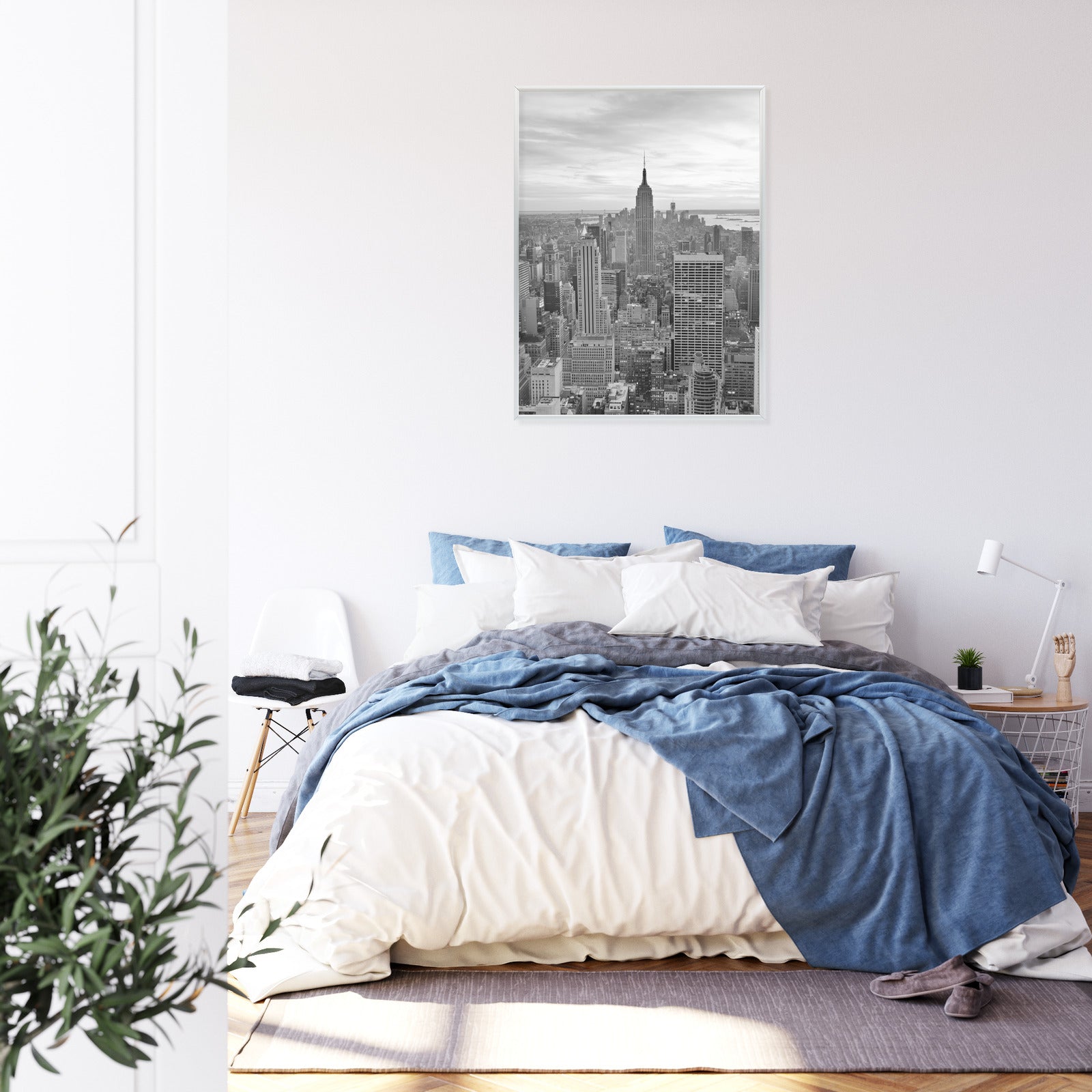Plakat Empire State Building Czarno Biały Krajobraz Rama Aluminiowa Kolor Czarny