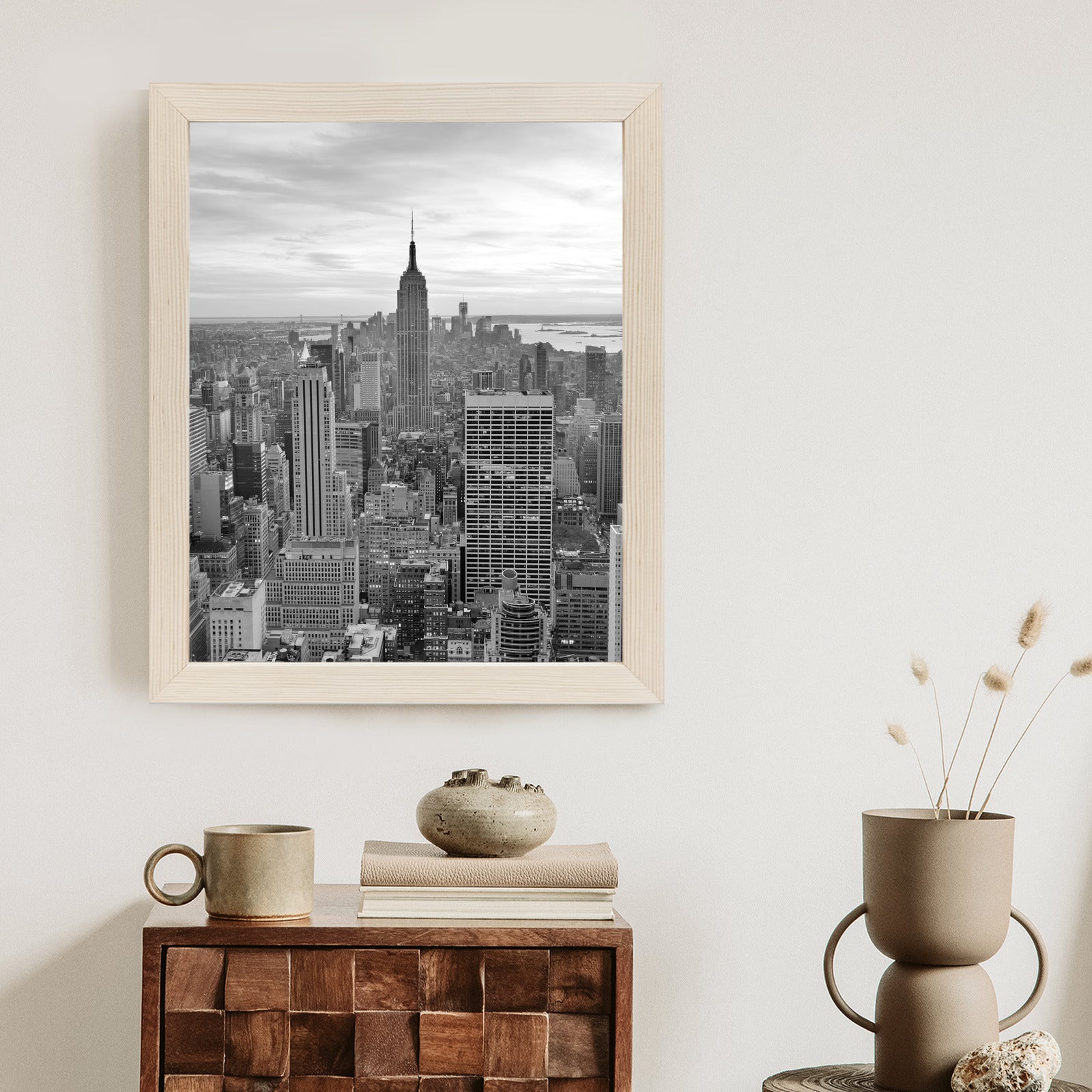 Plakat Empire State Building Czarno Biały Krajobraz Rama Aluminiowa Kolor Czarny