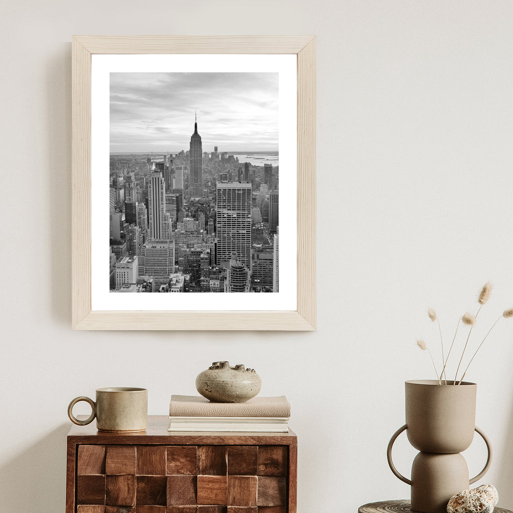 Plakat Empire State Building Czarno Biały Krajobraz Rama Aluminiowa Kolor Czarny