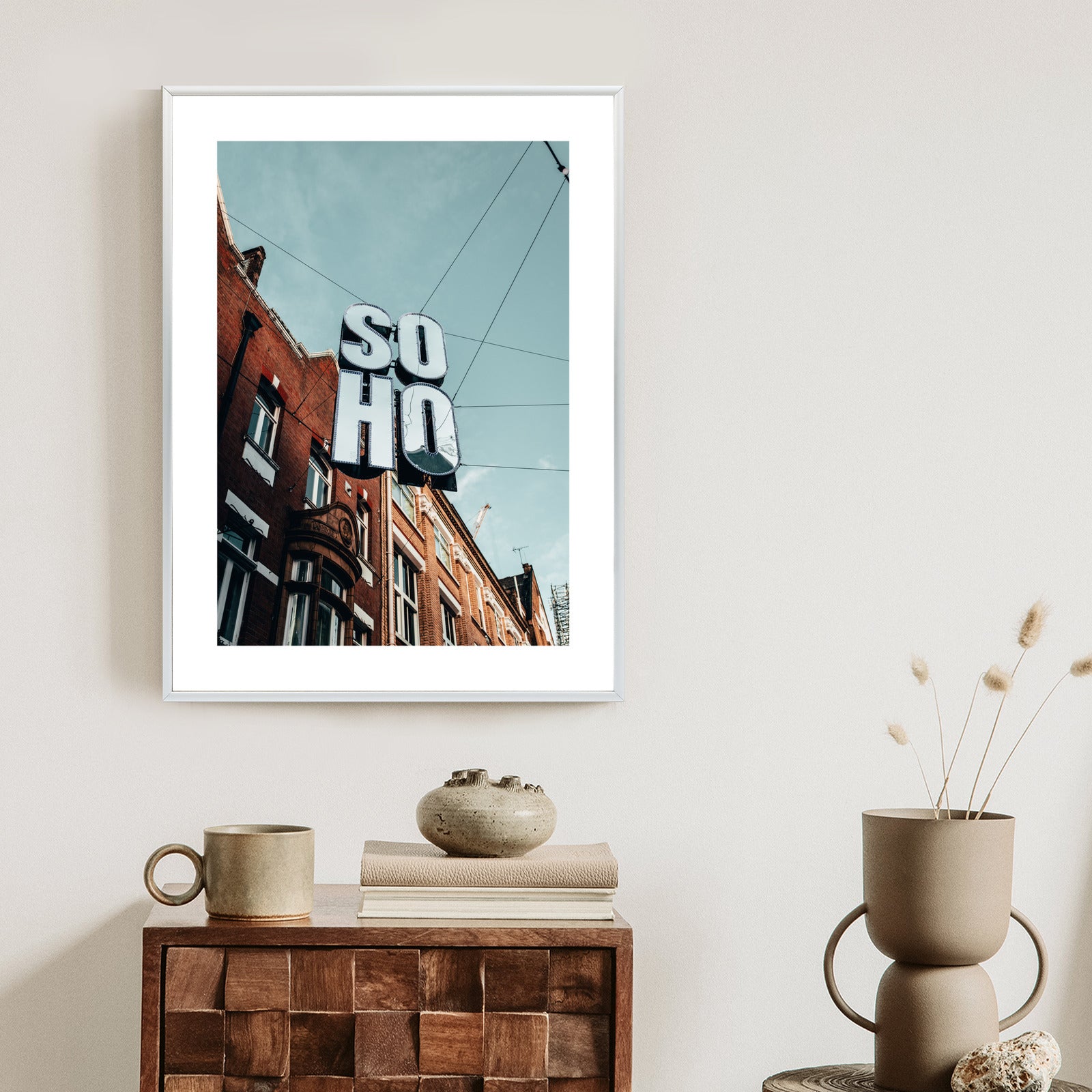Plakat Znak Soho Na Londyńskiej Ulicy Rama Aluminiowa Kolor Czarny