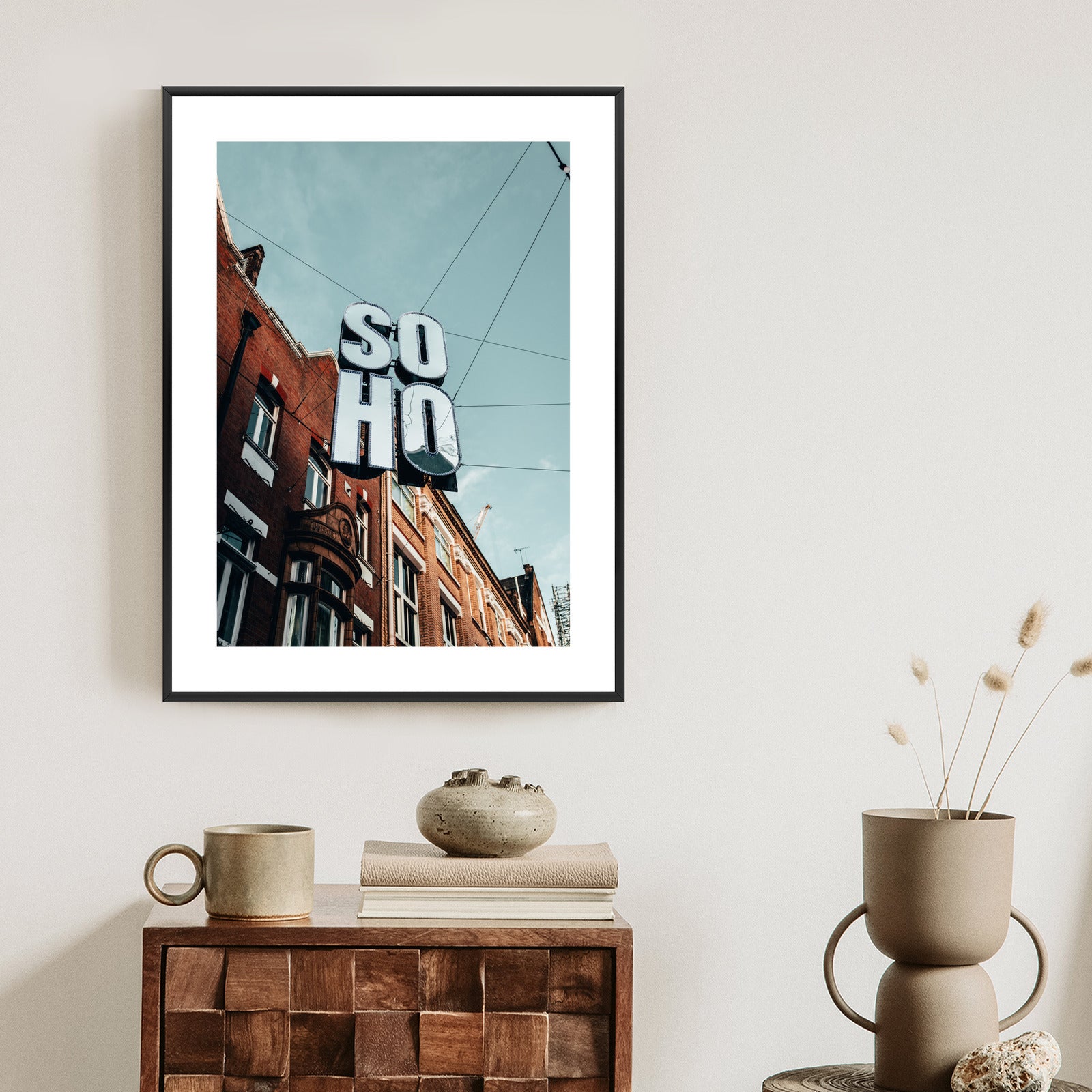 Plakat Znak Soho Na Londyńskiej Ulicy Rama Aluminiowa Kolor Czarny