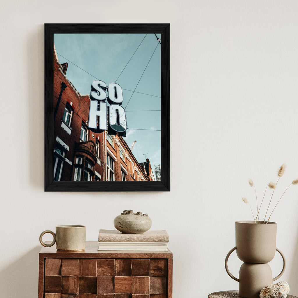 Plakat Znak Soho Na Londyńskiej Ulicy Rama Aluminiowa Kolor Czarny