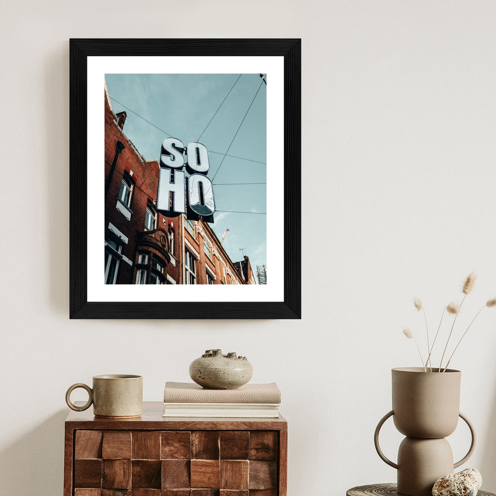 Plakat Znak Soho Na Londyńskiej Ulicy Rama Aluminiowa Kolor Czarny