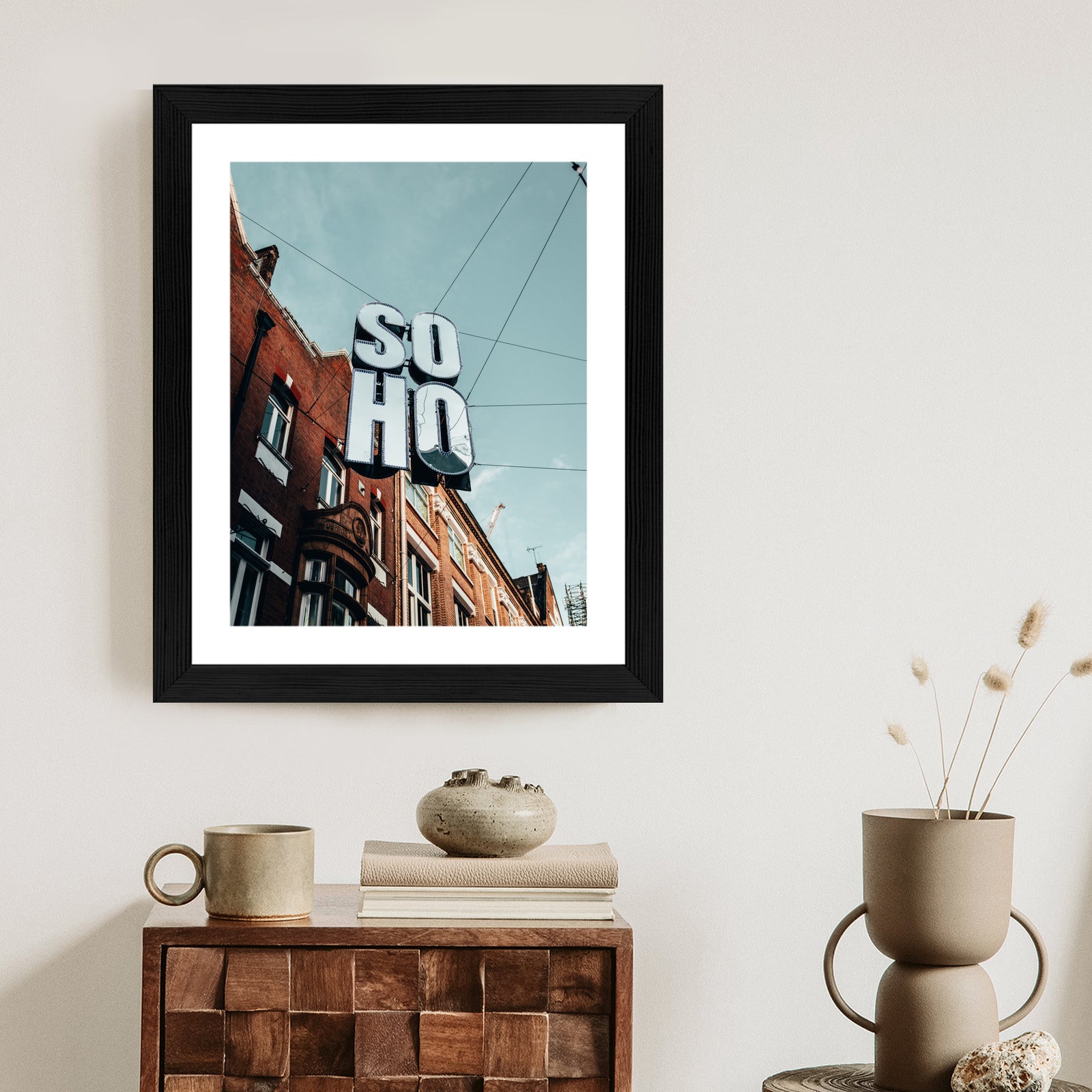 Plakat Znak Soho Na Londyńskiej Ulicy Rama Aluminiowa Kolor Czarny