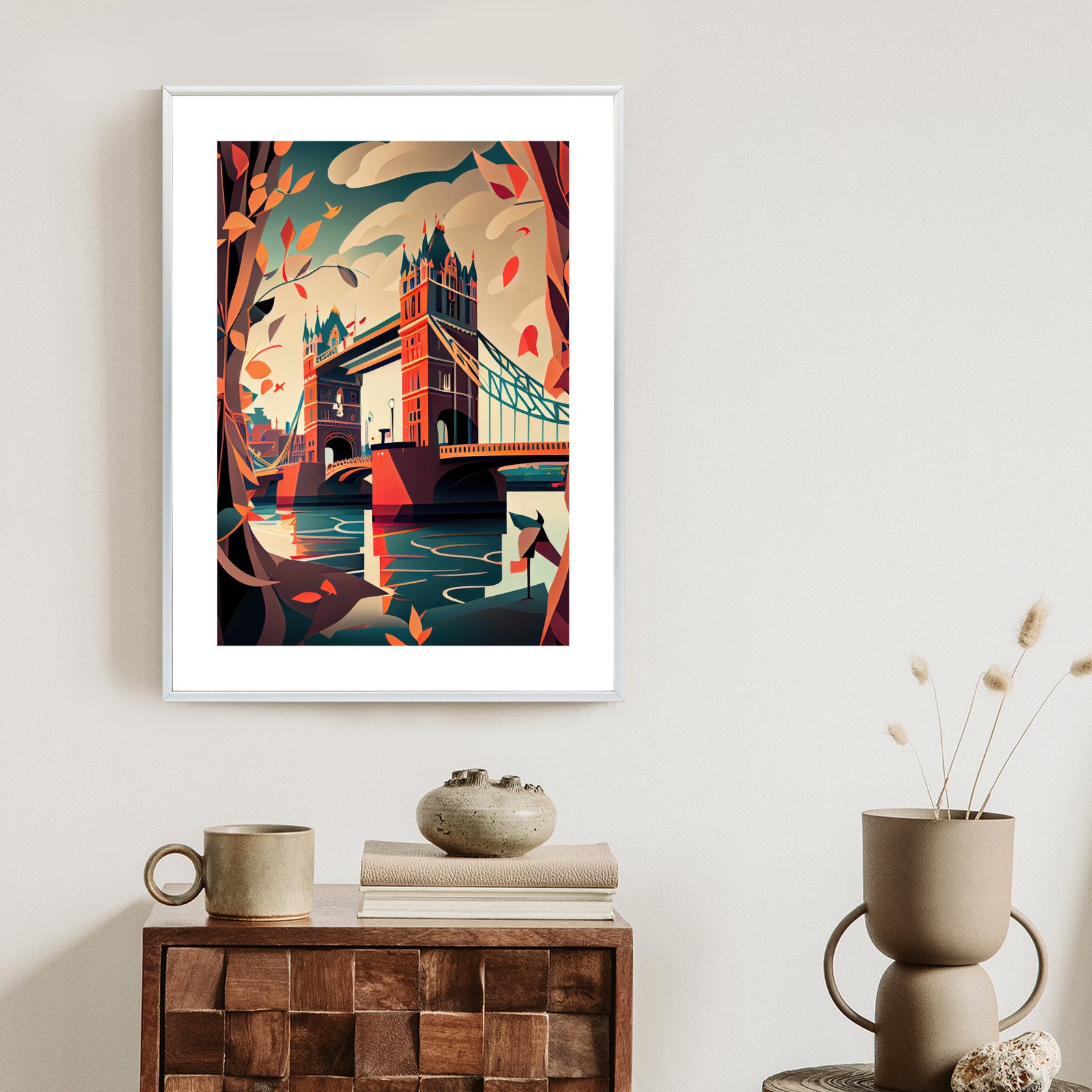 Plakat Tower Bridge Abstrakcyjna Ilustracja Rama Aluminiowa Kolor Czarny