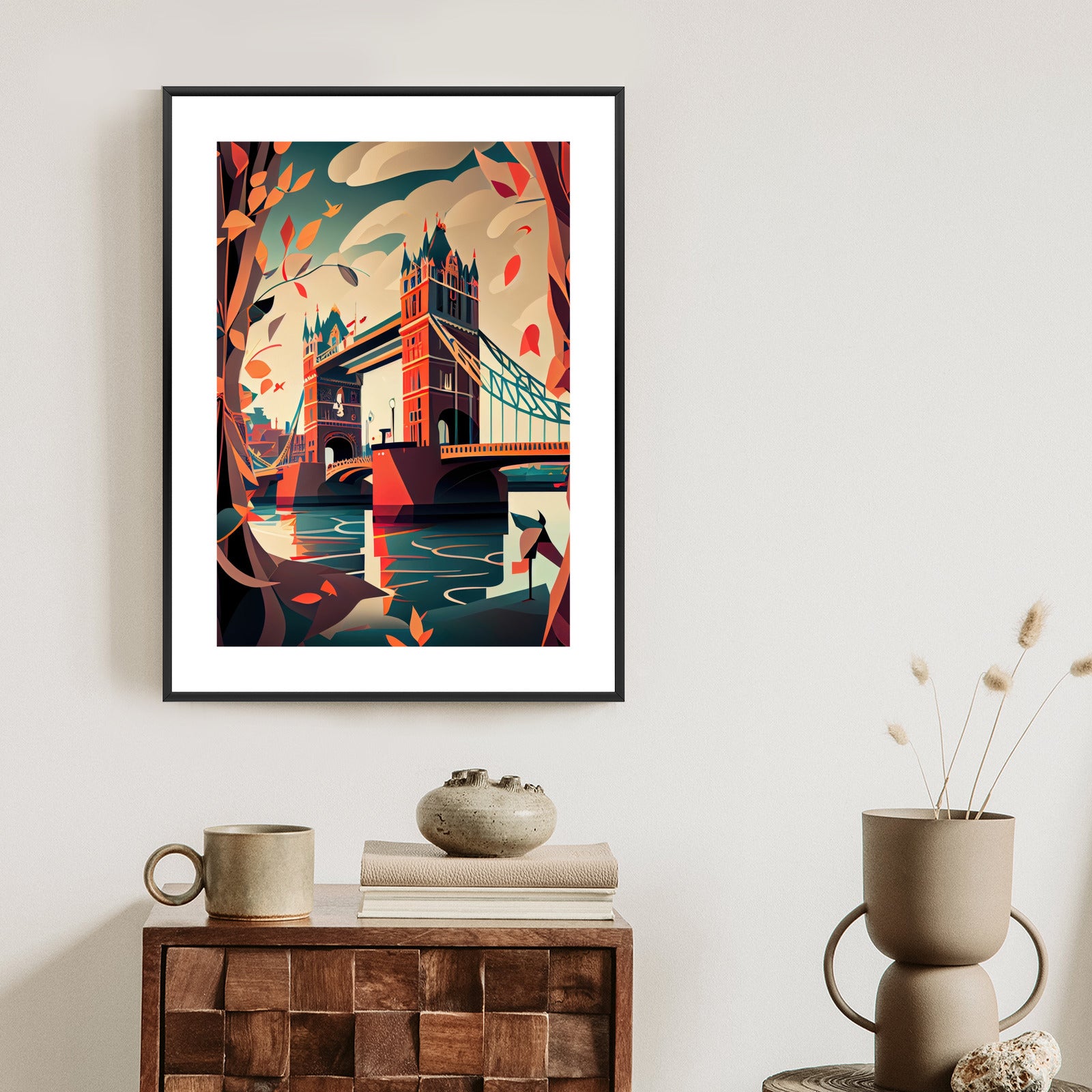Plakat Tower Bridge Abstrakcyjna Ilustracja Rama Aluminiowa Kolor Czarny