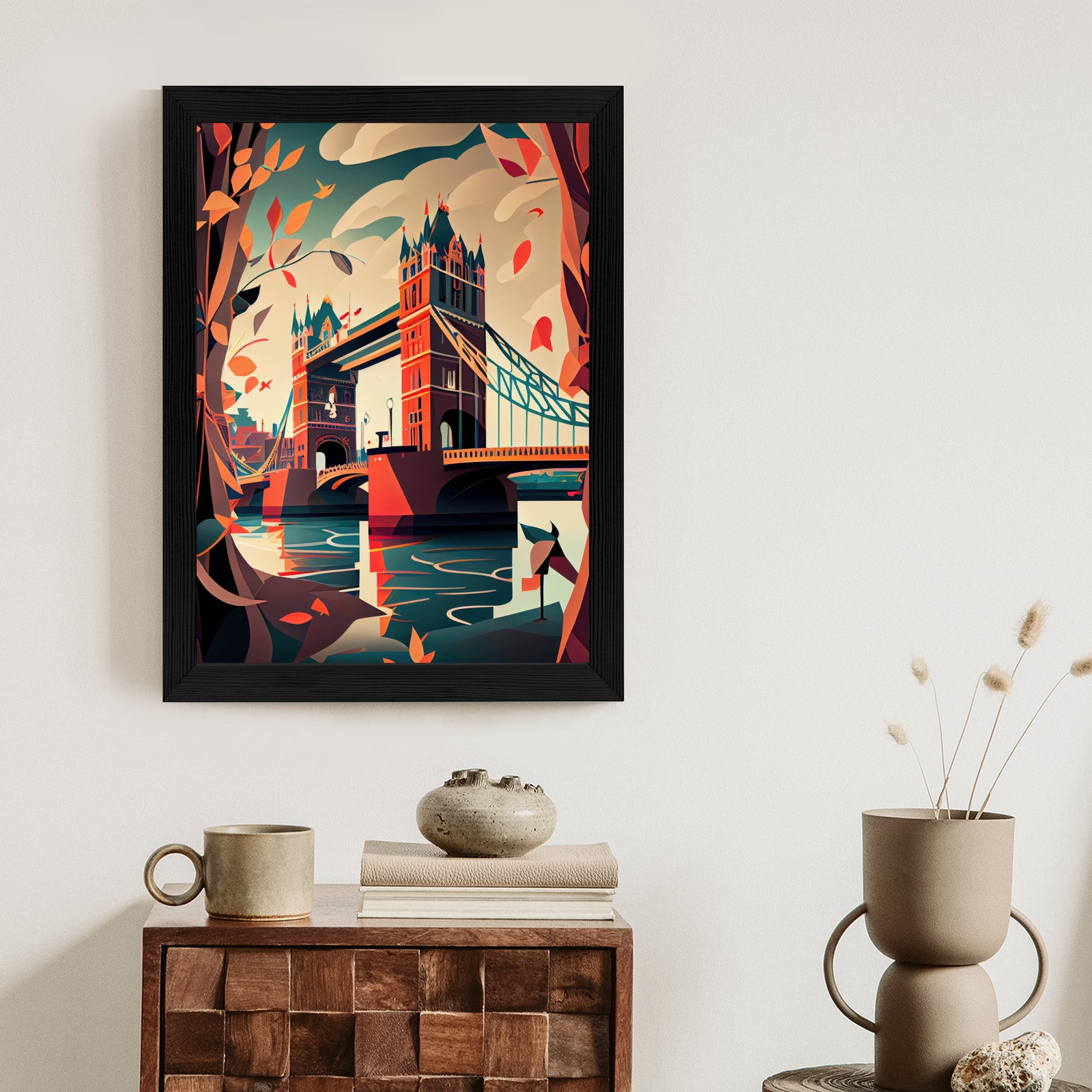 Plakat Tower Bridge Abstrakcyjna Ilustracja Rama Aluminiowa Kolor Czarny