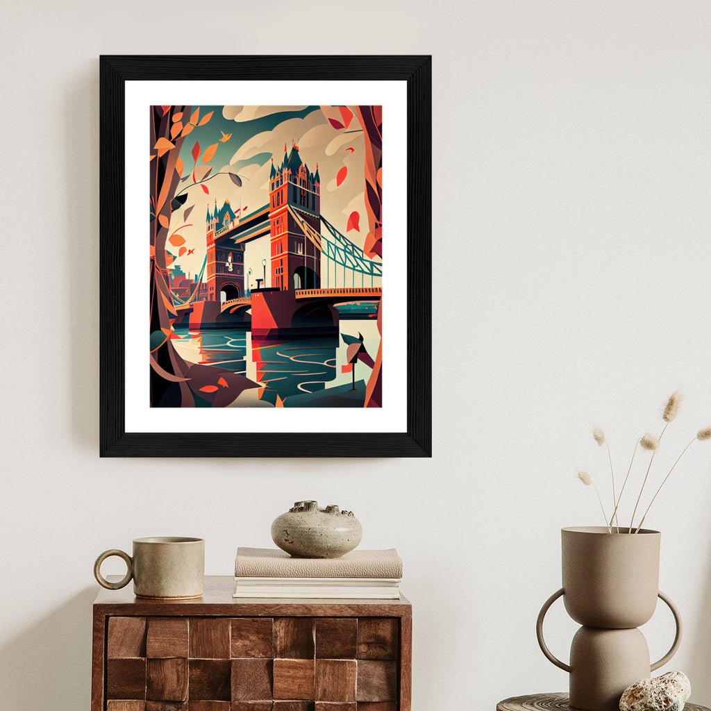 Plakat Tower Bridge Abstrakcyjna Ilustracja Rama Aluminiowa Kolor Czarny