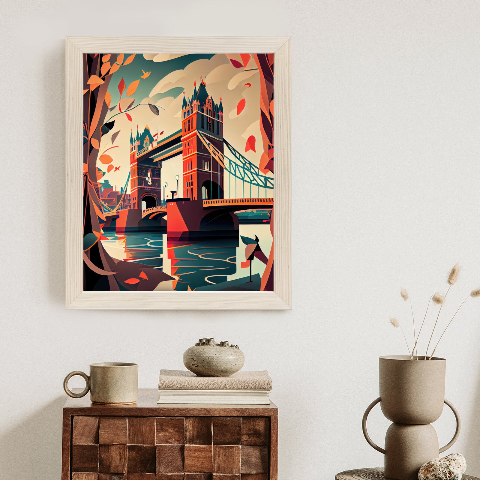 Plakat Tower Bridge Abstrakcyjna Ilustracja Rama Aluminiowa Kolor Czarny