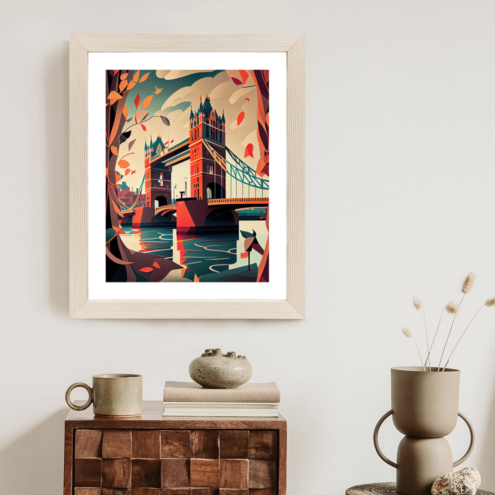Plakat Tower Bridge Abstrakcyjna Ilustracja Rama Aluminiowa Kolor Czarny