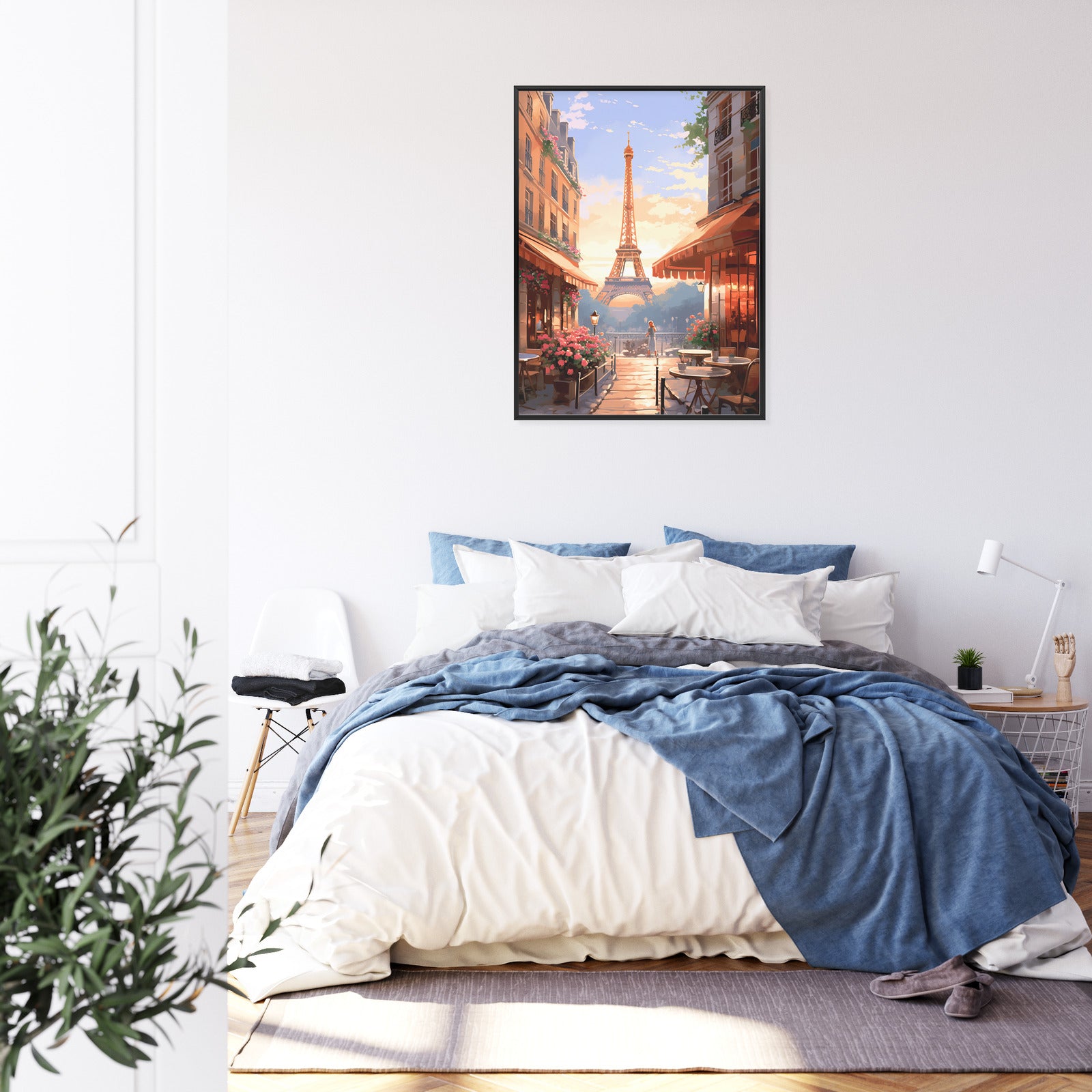 Plakat Malownicze Kawiarenki Paryża Rama Aluminiowa Kolor Czarny