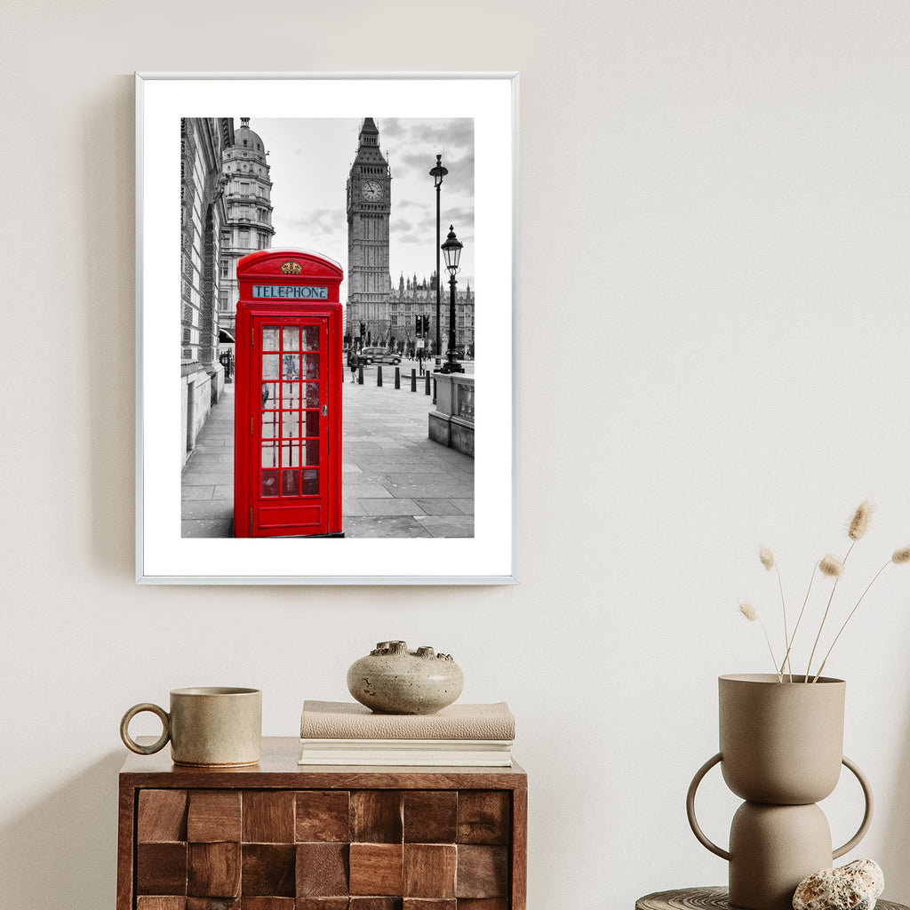 Plakat Czerwona Budka Telefoniczna Z Big Benem W Tle Rama Aluminiowa Kolor Czarny