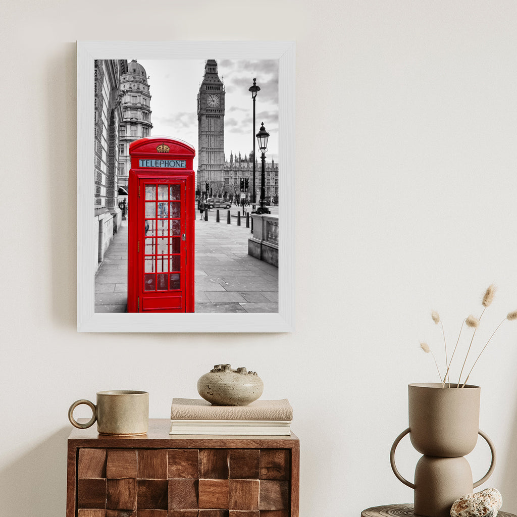Plakat Czerwona Budka Telefoniczna Z Big Benem W Tle Rama Aluminiowa Kolor Czarny