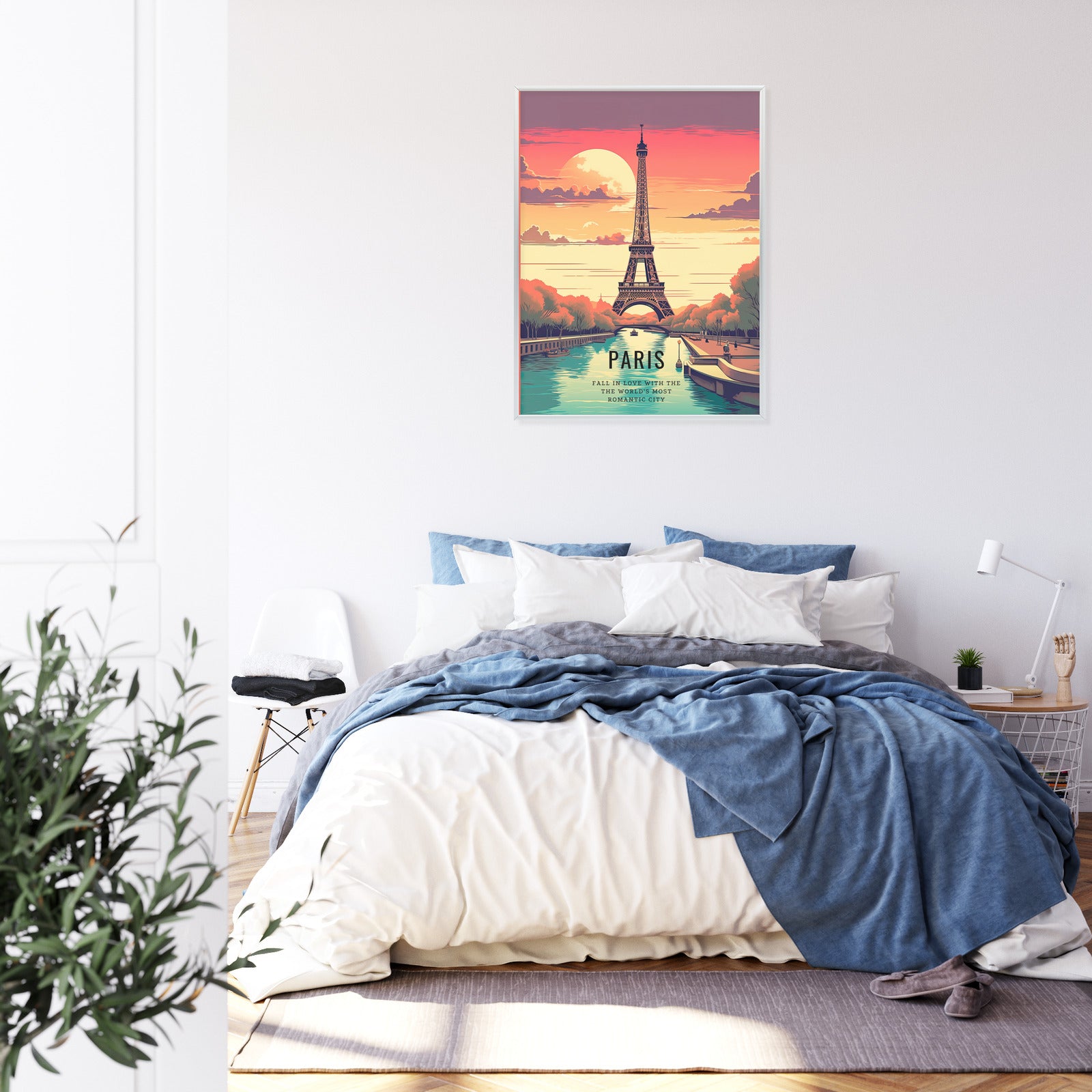 Plakat Zachód Słońca Nad Sekwaną U Stóp Wieży Eiffla Rama Aluminiowa Kolor Czarny
