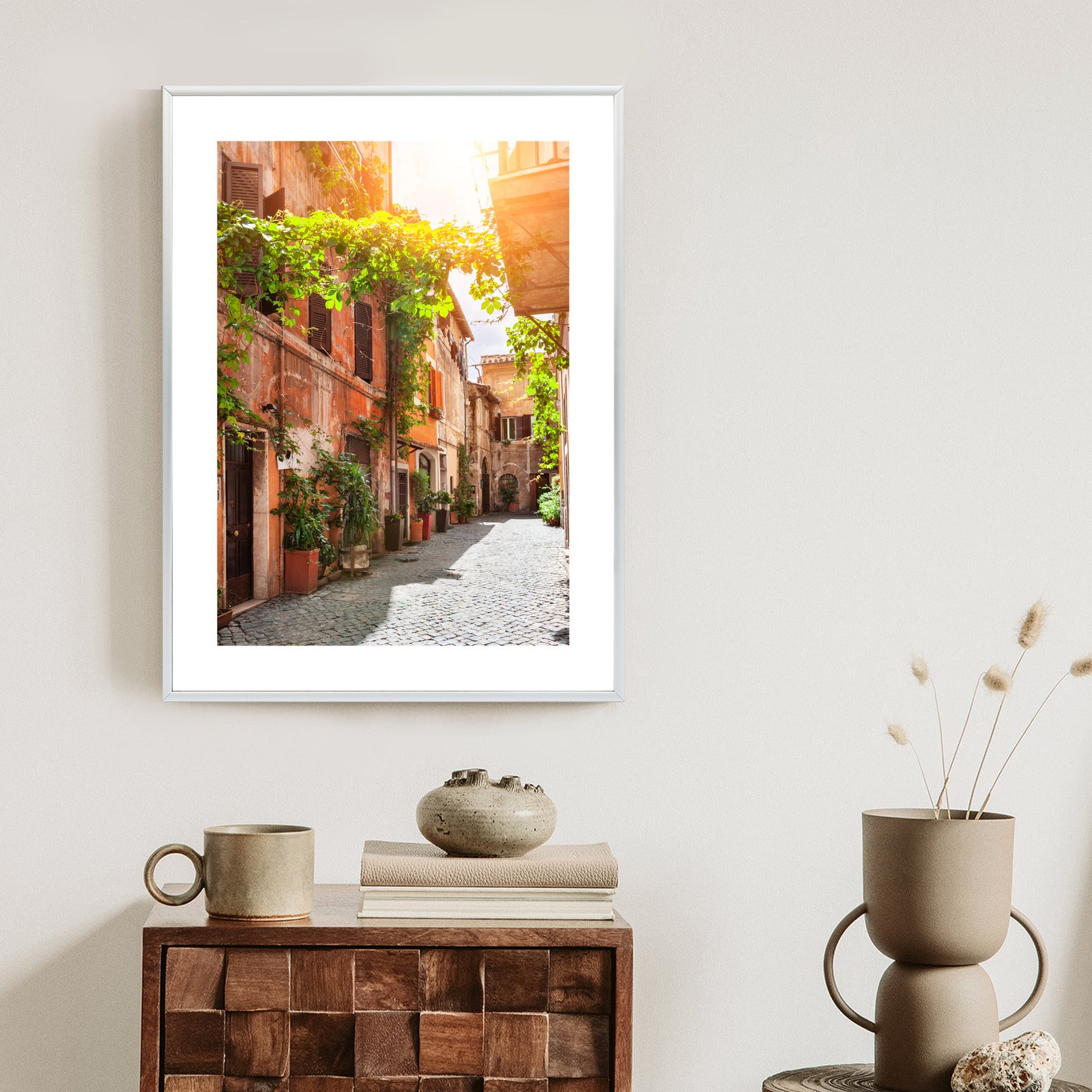 Plakat Klimatyczna Uliczka W Trastevere Rama Aluminiowa Kolor Czarny