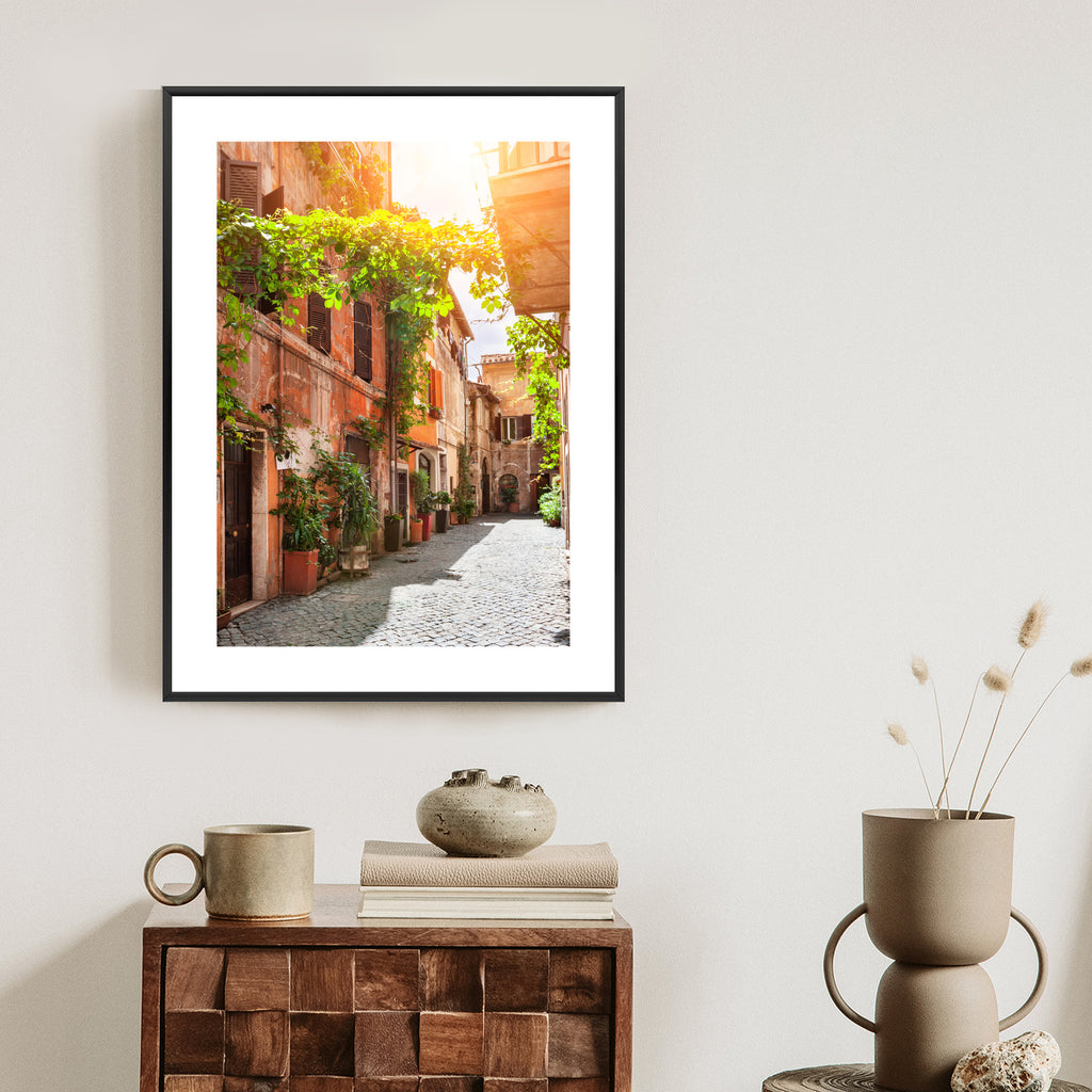 Plakat Klimatyczna Uliczka W Trastevere Rama Aluminiowa Kolor Czarny