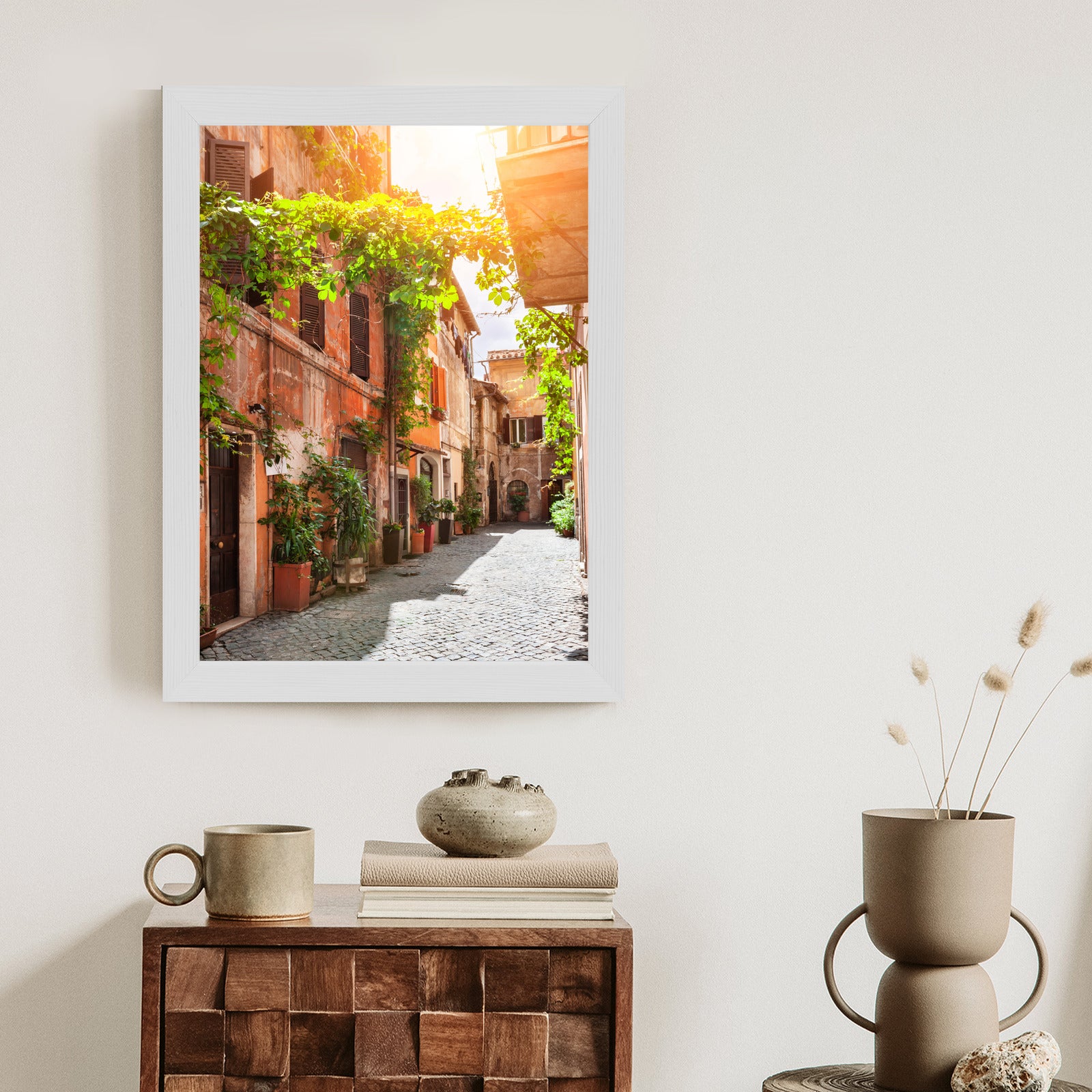 Plakat Klimatyczna Uliczka W Trastevere Rama Aluminiowa Kolor Czarny
