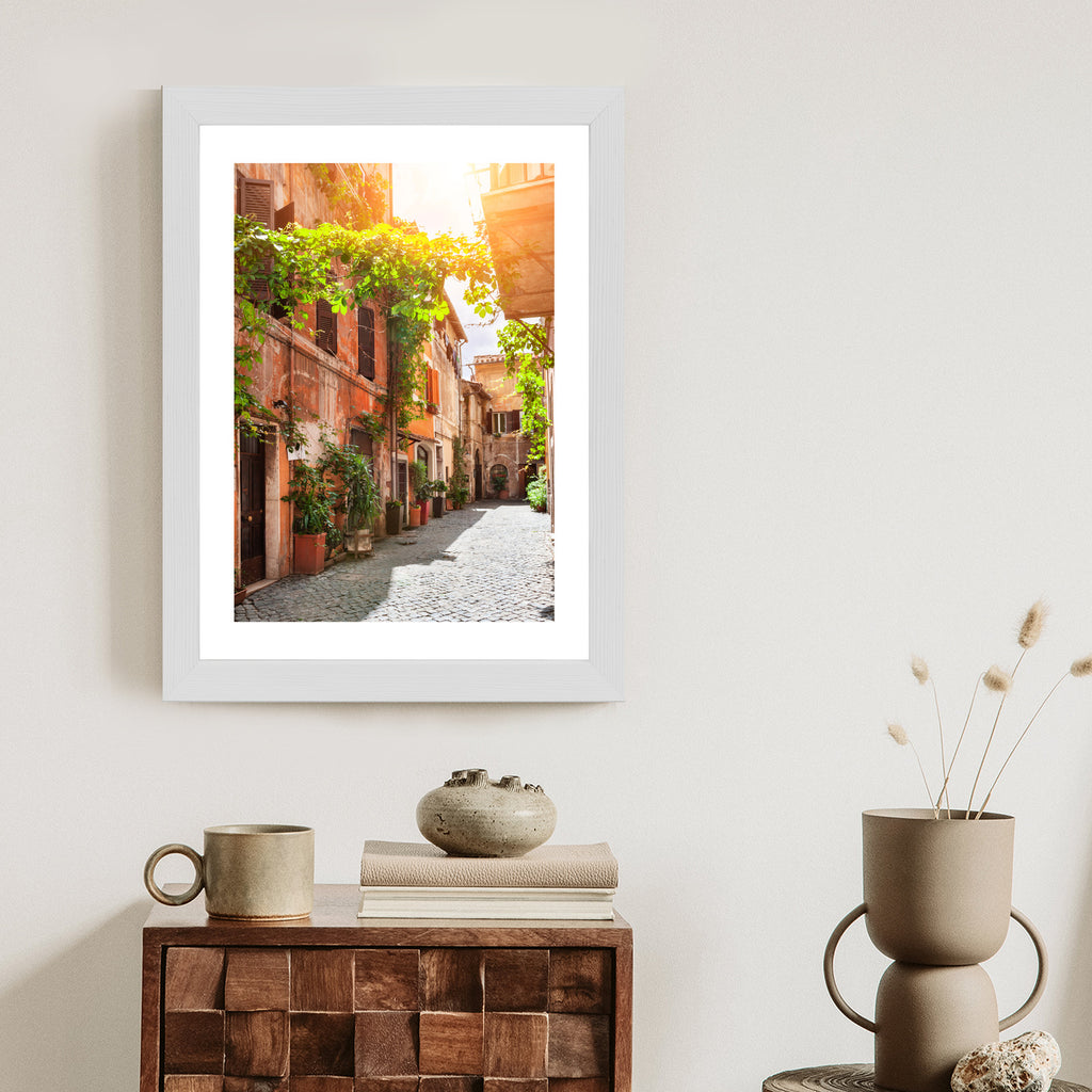Plakat Klimatyczna Uliczka W Trastevere Rama Aluminiowa Kolor Czarny