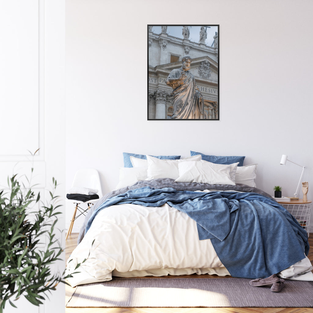 Plakat Posąg Przy Bazylice Św. Piotra W Watykanie Rama Aluminiowa Kolor Czarny