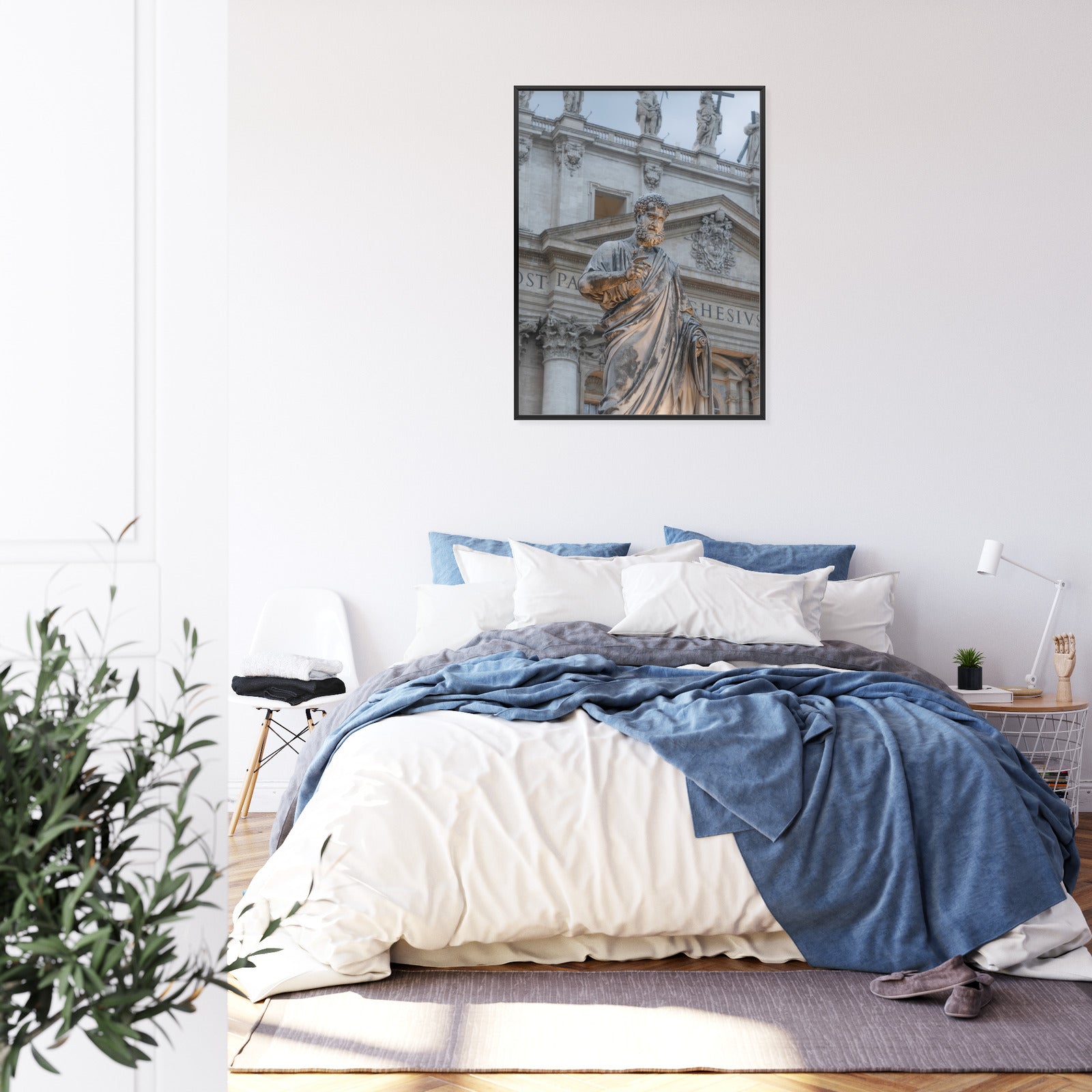 Plakat Posąg Przy Bazylice Św. Piotra W Watykanie Rama Aluminiowa Kolor Czarny