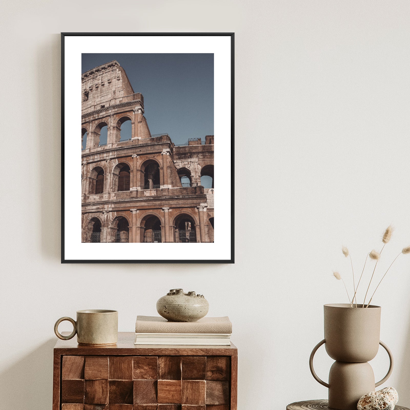 Plakat Architektura Koloseum Na Tle Błękitnego Nieba Rama Aluminiowa Kolor Czarny