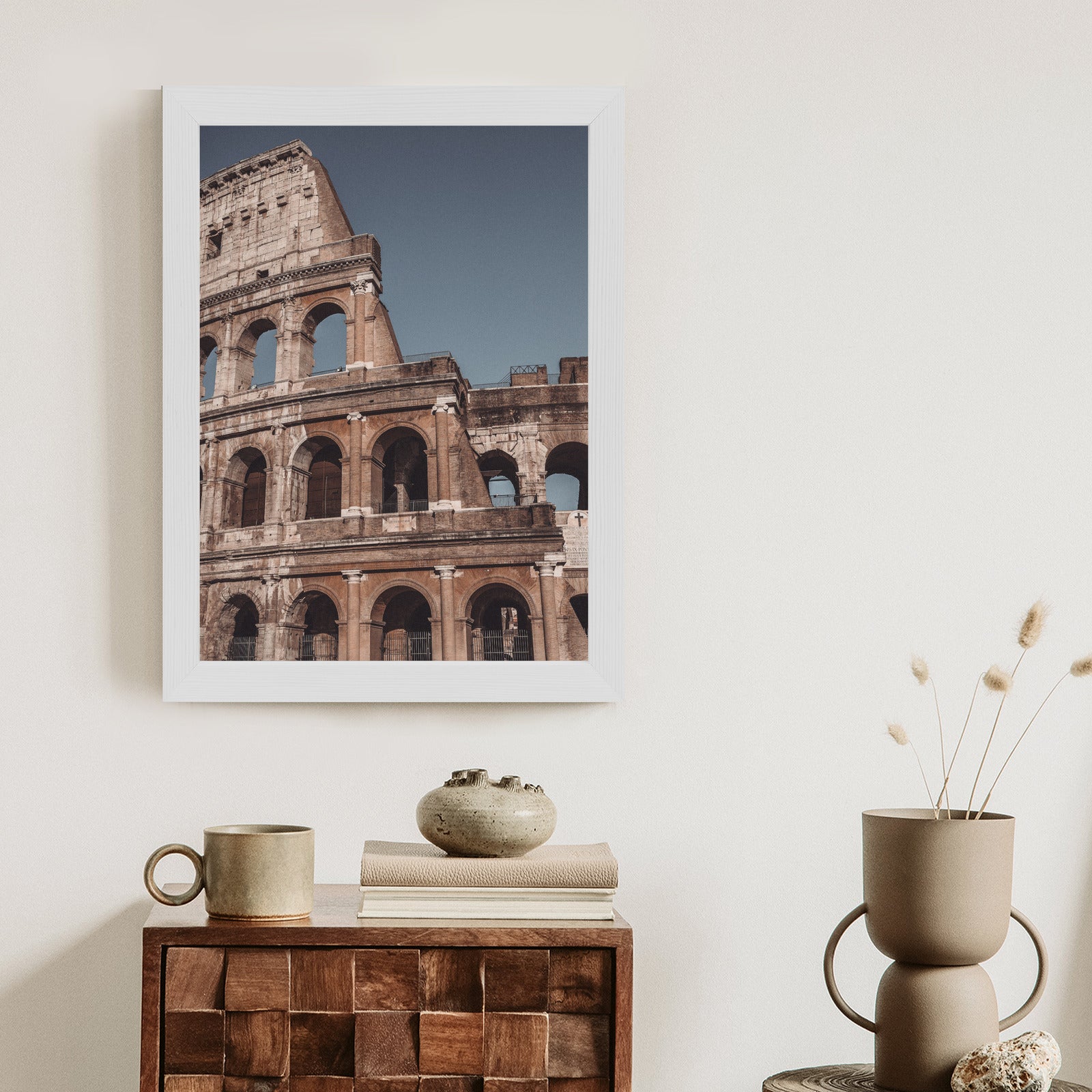 Plakat Architektura Koloseum Na Tle Błękitnego Nieba Rama Aluminiowa Kolor Czarny