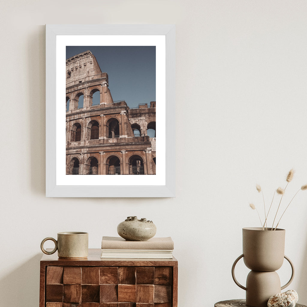 Plakat Architektura Koloseum Na Tle Błękitnego Nieba Rama Aluminiowa Kolor Czarny