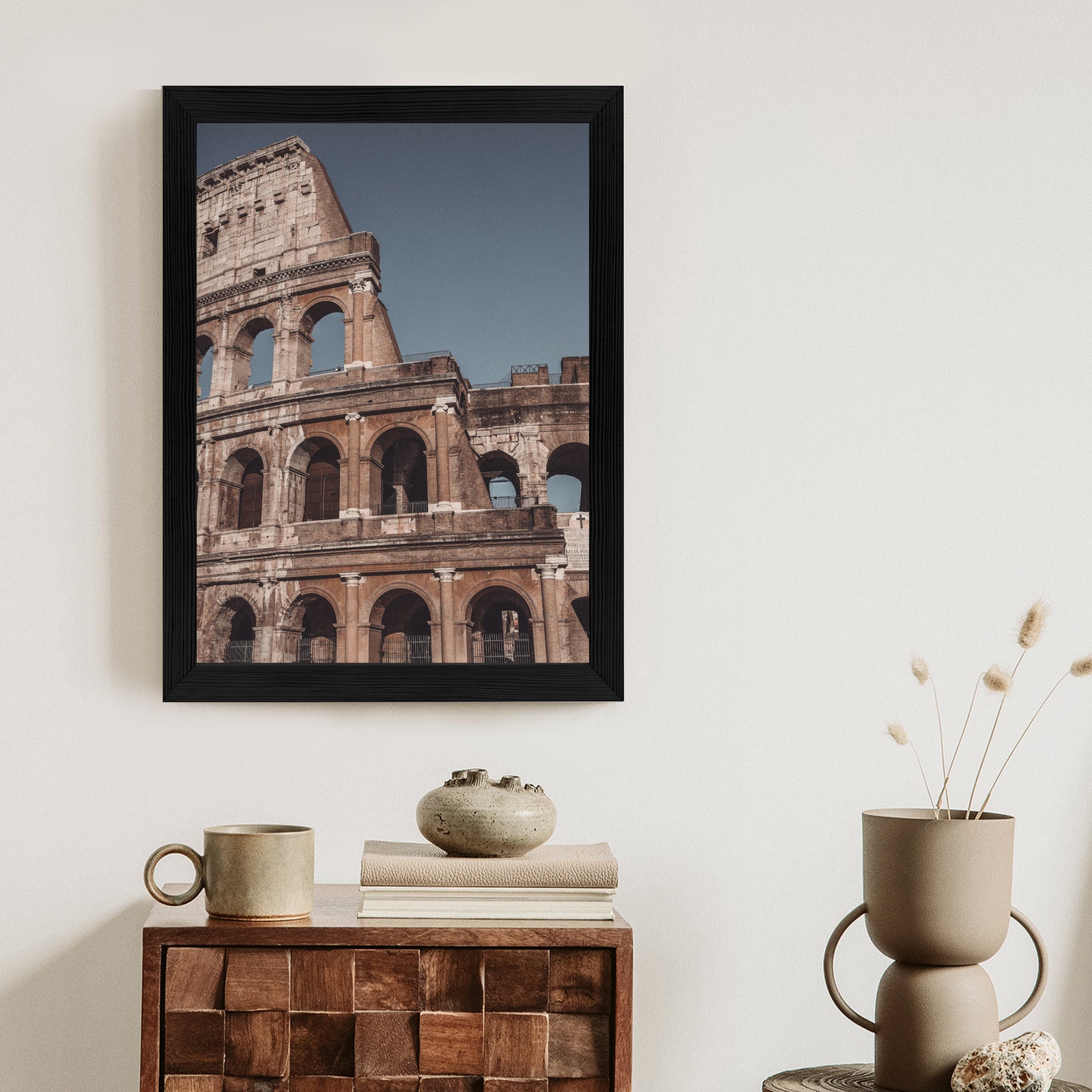 Plakat Architektura Koloseum Na Tle Błękitnego Nieba Rama Aluminiowa Kolor Czarny