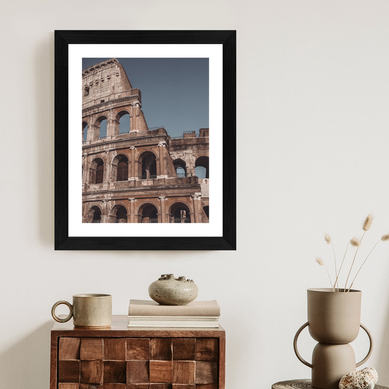 Plakat Architektura Koloseum Na Tle Błękitnego Nieba Rama Aluminiowa Kolor Czarny