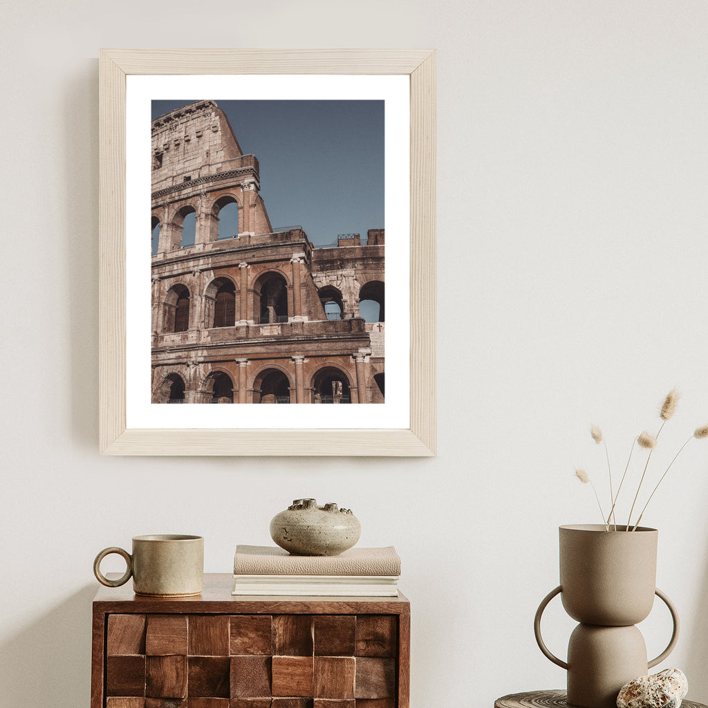 Plakat Architektura Koloseum Na Tle Błękitnego Nieba Rama Aluminiowa Kolor Czarny