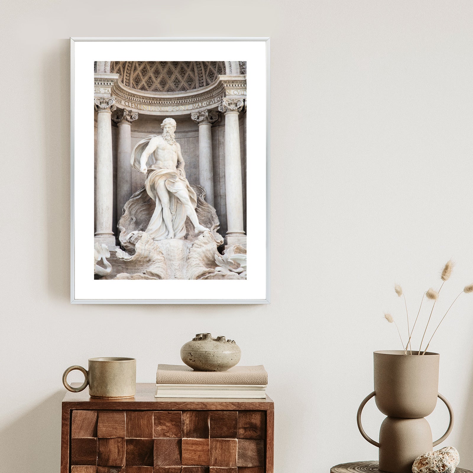 Plakat Architektura Najpiękniejszej Fontanny Di Trevi W Rzymie Rama Aluminiowa Kolor Czarny
