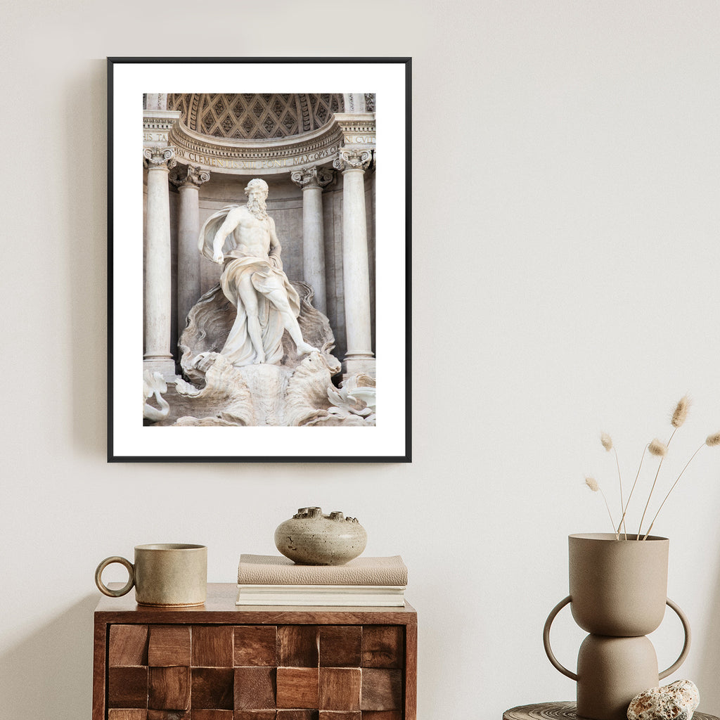 Plakat Architektura Najpiękniejszej Fontanny Di Trevi W Rzymie Rama Aluminiowa Kolor Czarny