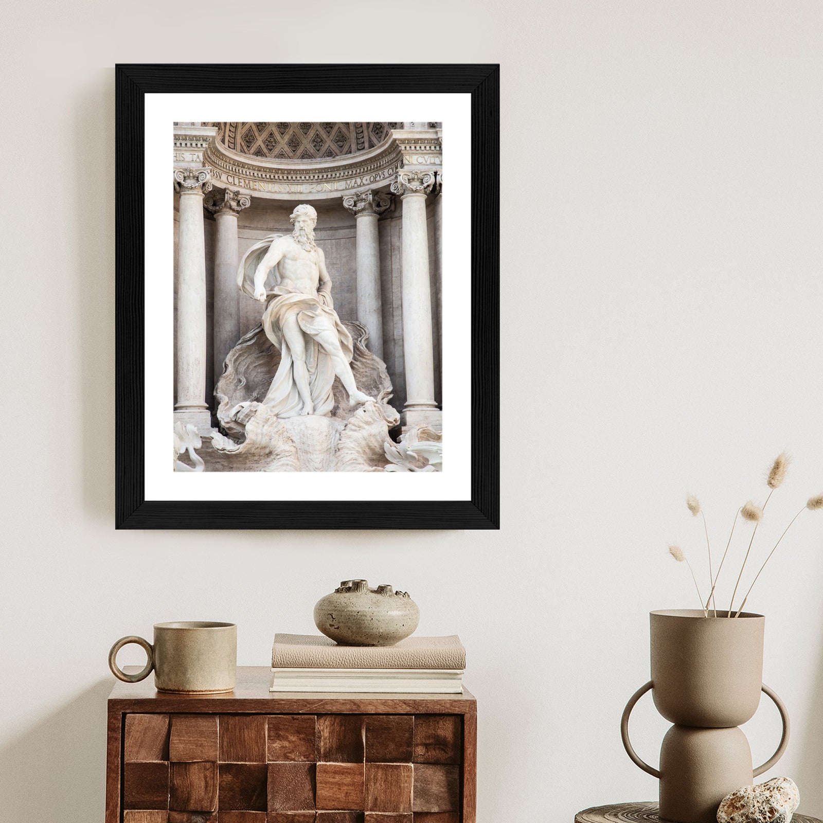 Plakat Architektura Najpiękniejszej Fontanny Di Trevi W Rzymie Rama Aluminiowa Kolor Czarny