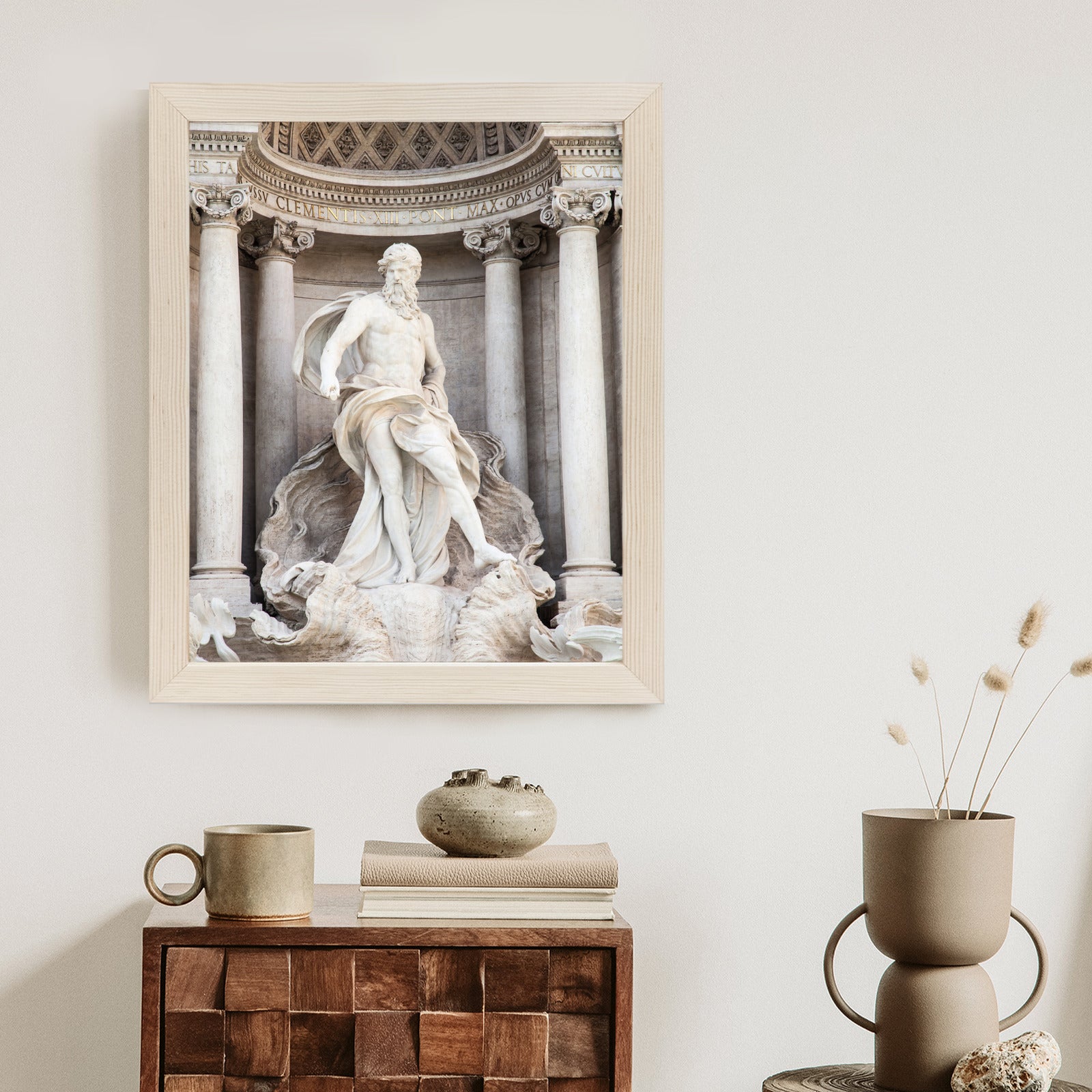 Plakat Architektura Najpiękniejszej Fontanny Di Trevi W Rzymie Rama Aluminiowa Kolor Czarny