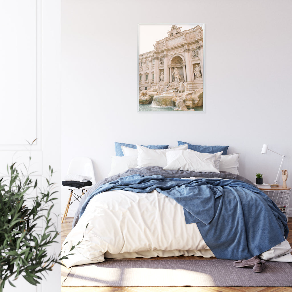 Plakat Fontanna Di Trevi Z Rzeźbami Rama Aluminiowa Kolor Czarny