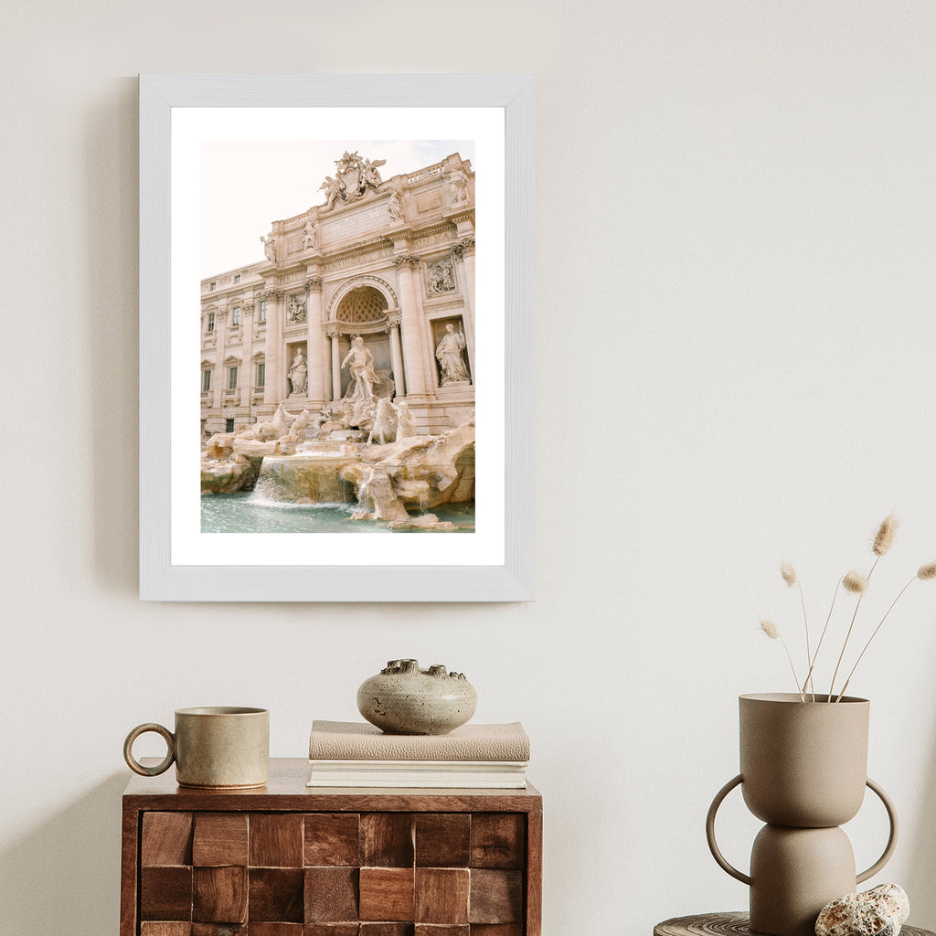 Plakat Fontanna Di Trevi Z Rzeźbami Rama Aluminiowa Kolor Czarny