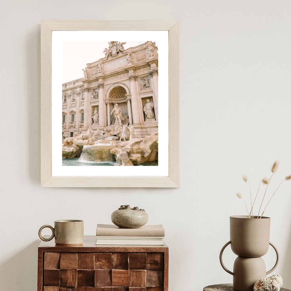Plakat Fontanna Di Trevi Z Rzeźbami Rama Aluminiowa Kolor Czarny
