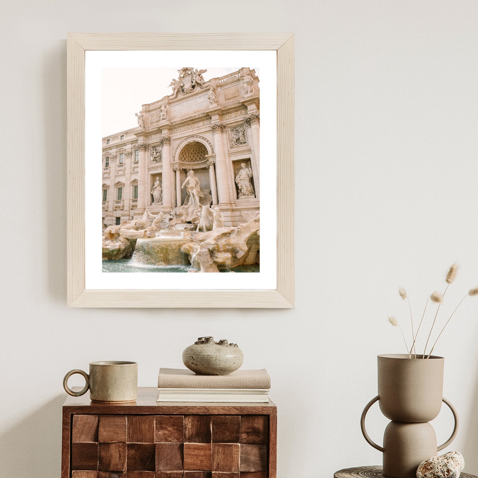 Plakat Fontanna Di Trevi Z Rzeźbami Rama Aluminiowa Kolor Czarny