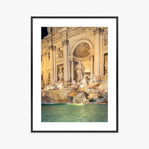 Plakat Fontanna Di Trevi W Rzymie Nocą Rama Aluminiowa Kolor Czarny