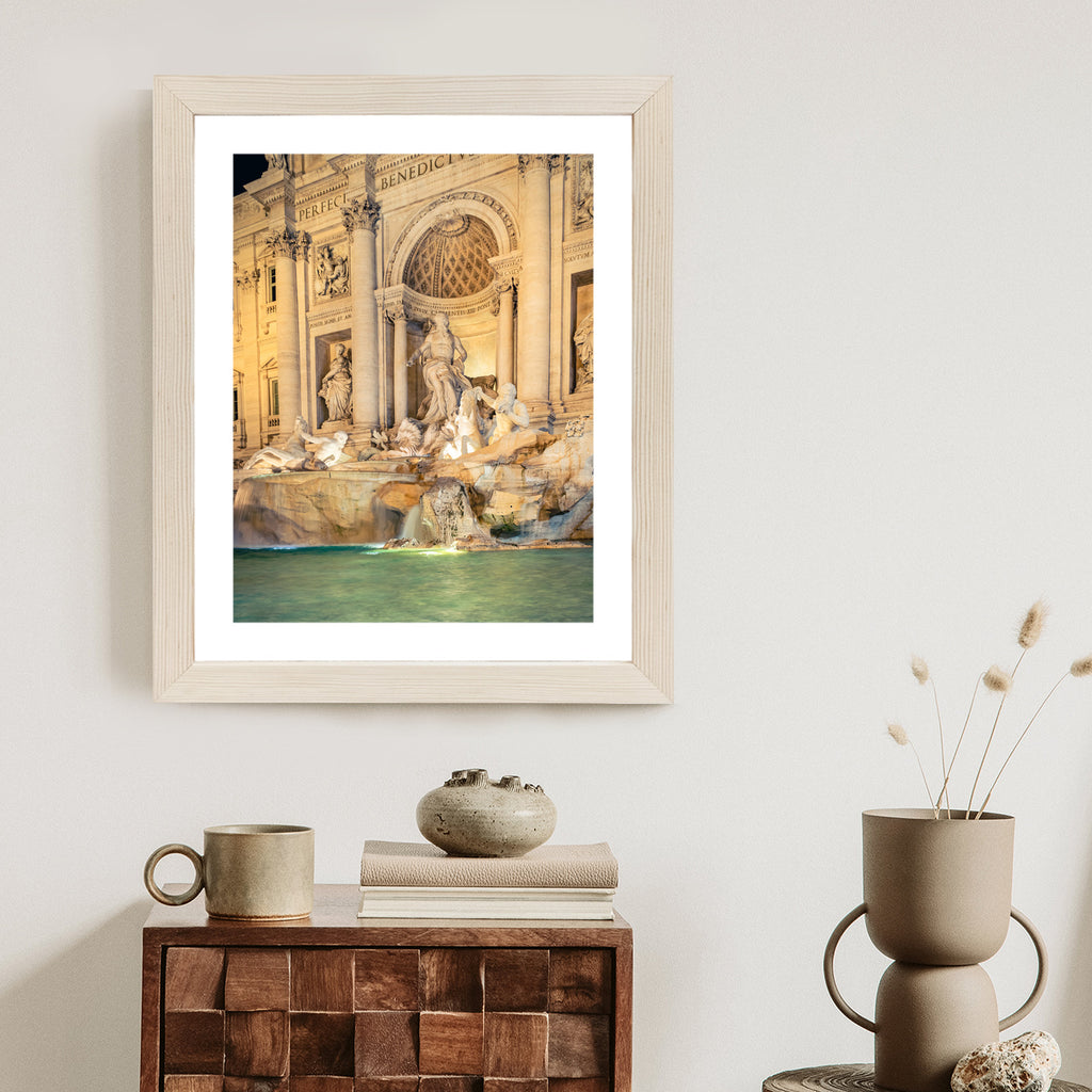 Plakat Fontanna Di Trevi W Rzymie Nocą Rama Aluminiowa Kolor Czarny