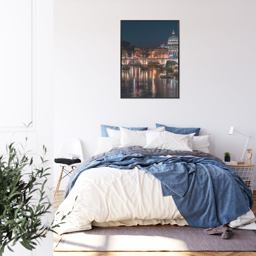 Plakat Tiber Most I Kopuła Watykanu Rama Aluminiowa Kolor Czarny