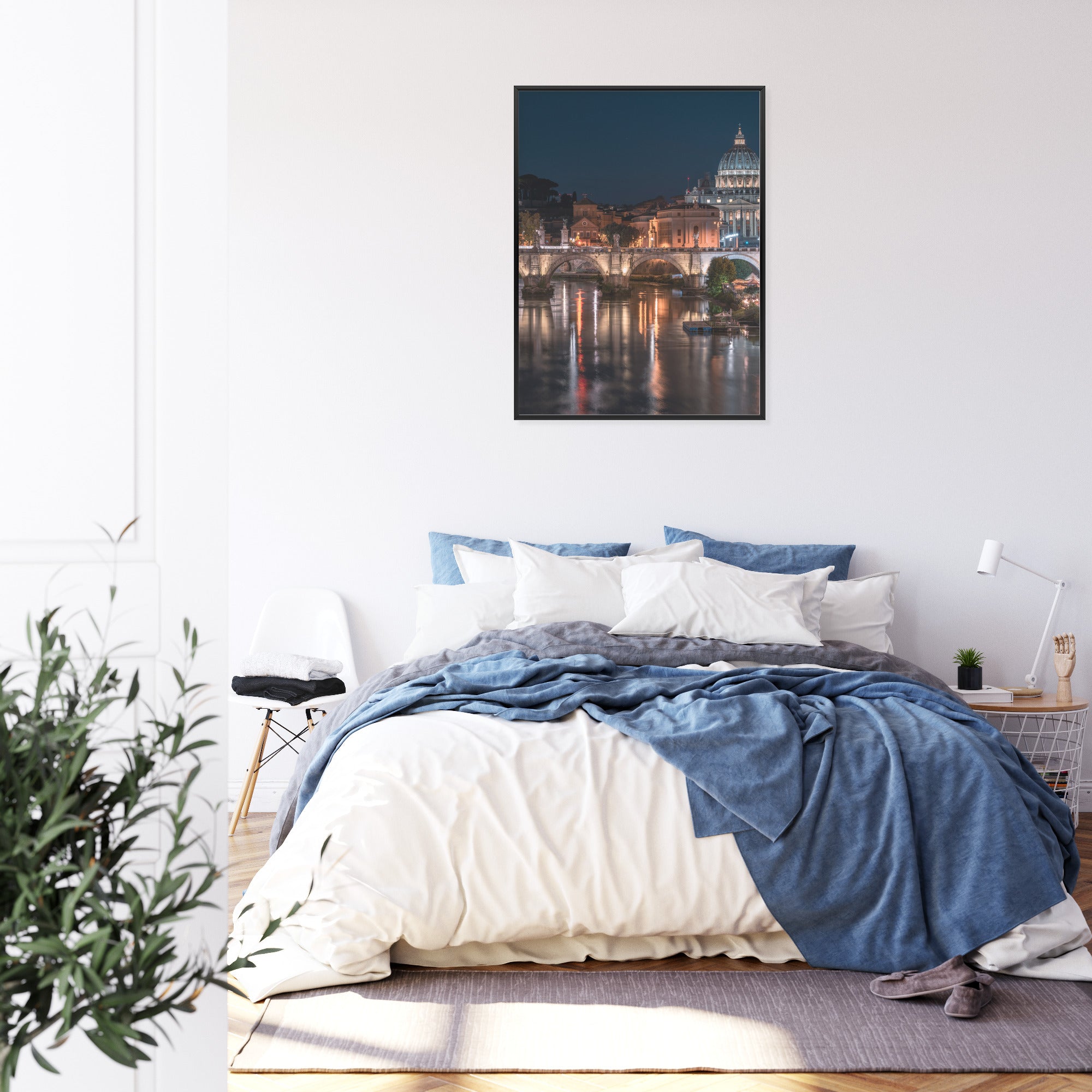 Plakat Tiber Most I Kopuła Watykanu Rama Aluminiowa Kolor Czarny