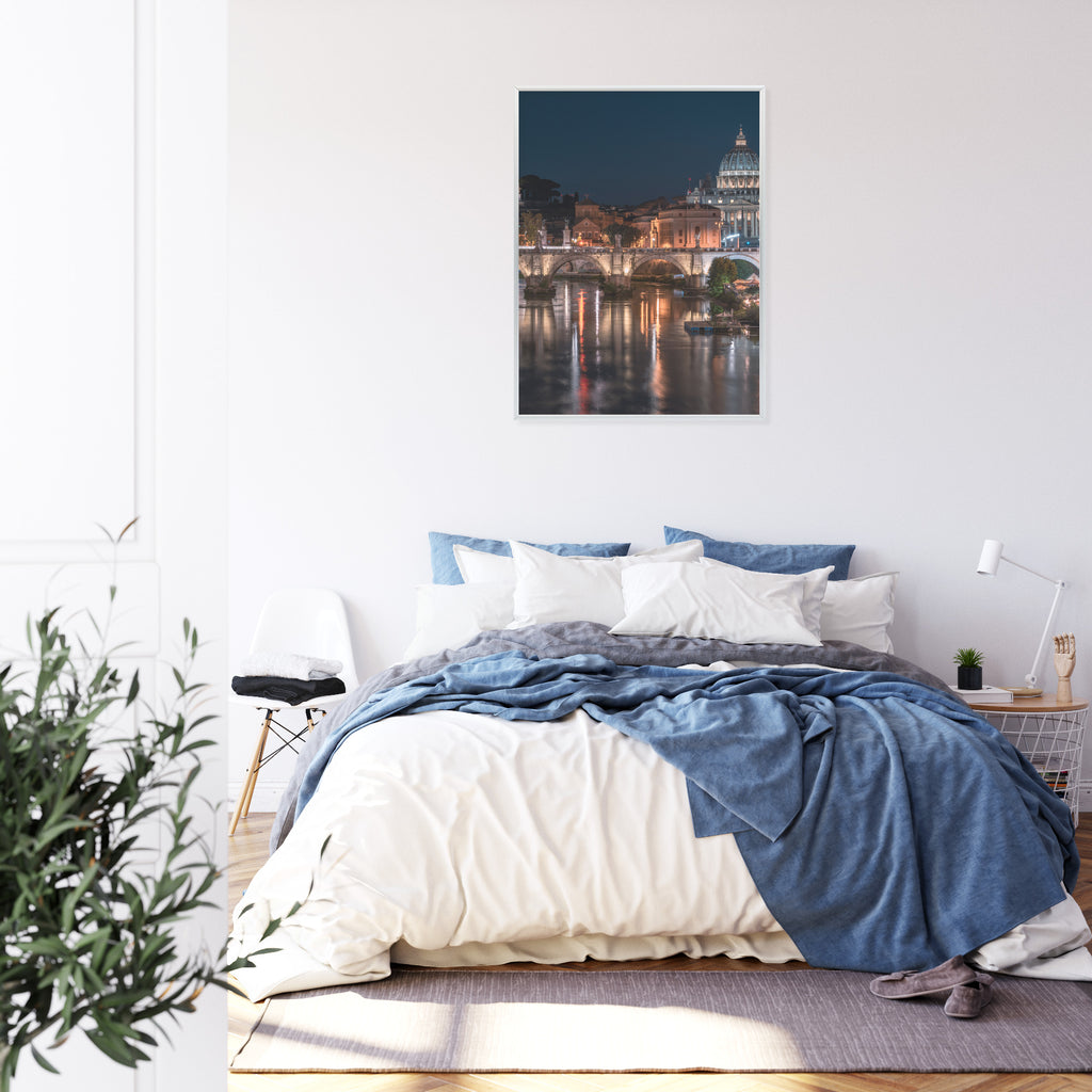 Plakat Tiber Most I Kopuła Watykanu Rama Aluminiowa Kolor Czarny