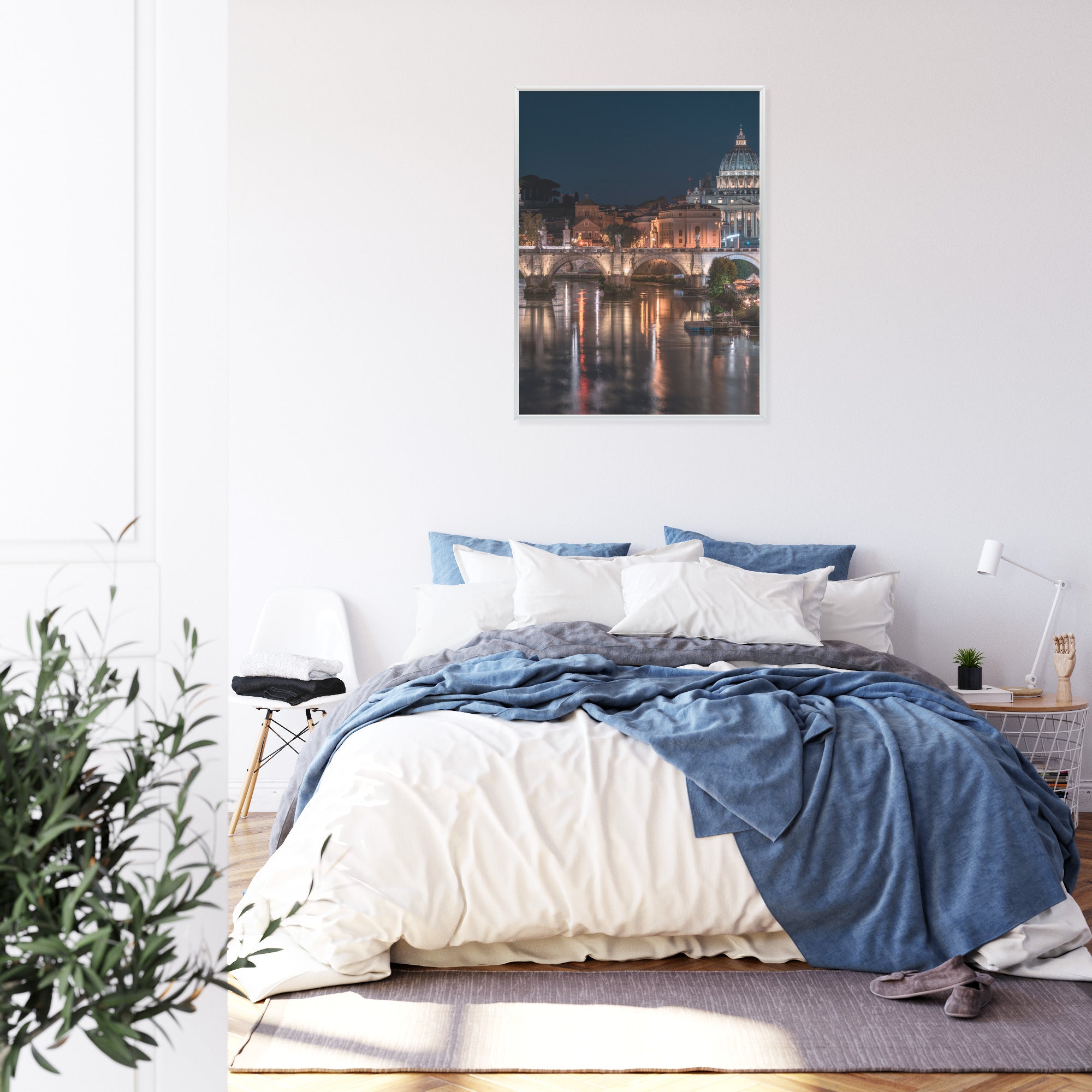 Plakat Tiber Most I Kopuła Watykanu Rama Aluminiowa Kolor Czarny