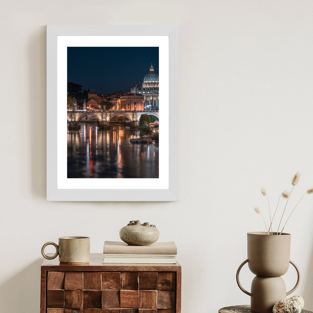 Plakat Tiber Most I Kopuła Watykanu Rama Aluminiowa Kolor Czarny