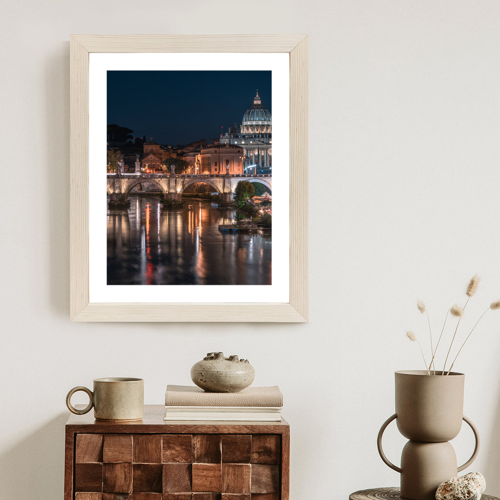 Plakat Tiber Most I Kopuła Watykanu Rama Aluminiowa Kolor Czarny