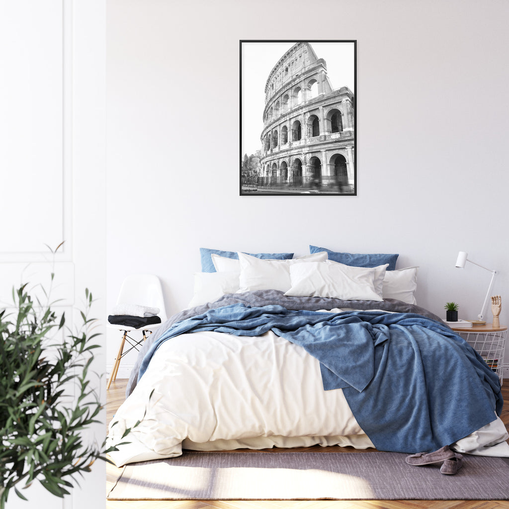 Plakat Starożytne Koloseum W Rzymie W Czerni I Bieli Rama Aluminiowa Kolor Czarny