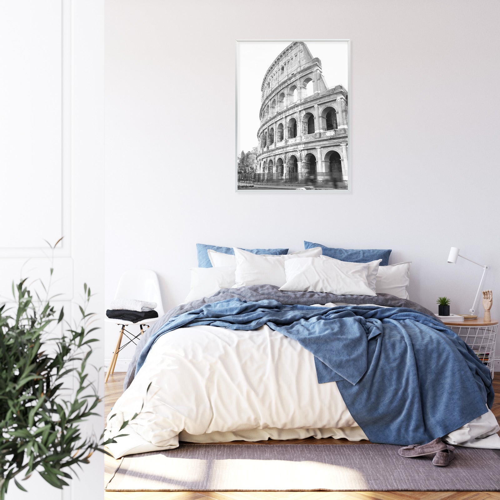 Plakat Starożytne Koloseum W Rzymie W Czerni I Bieli Rama Aluminiowa Kolor Czarny